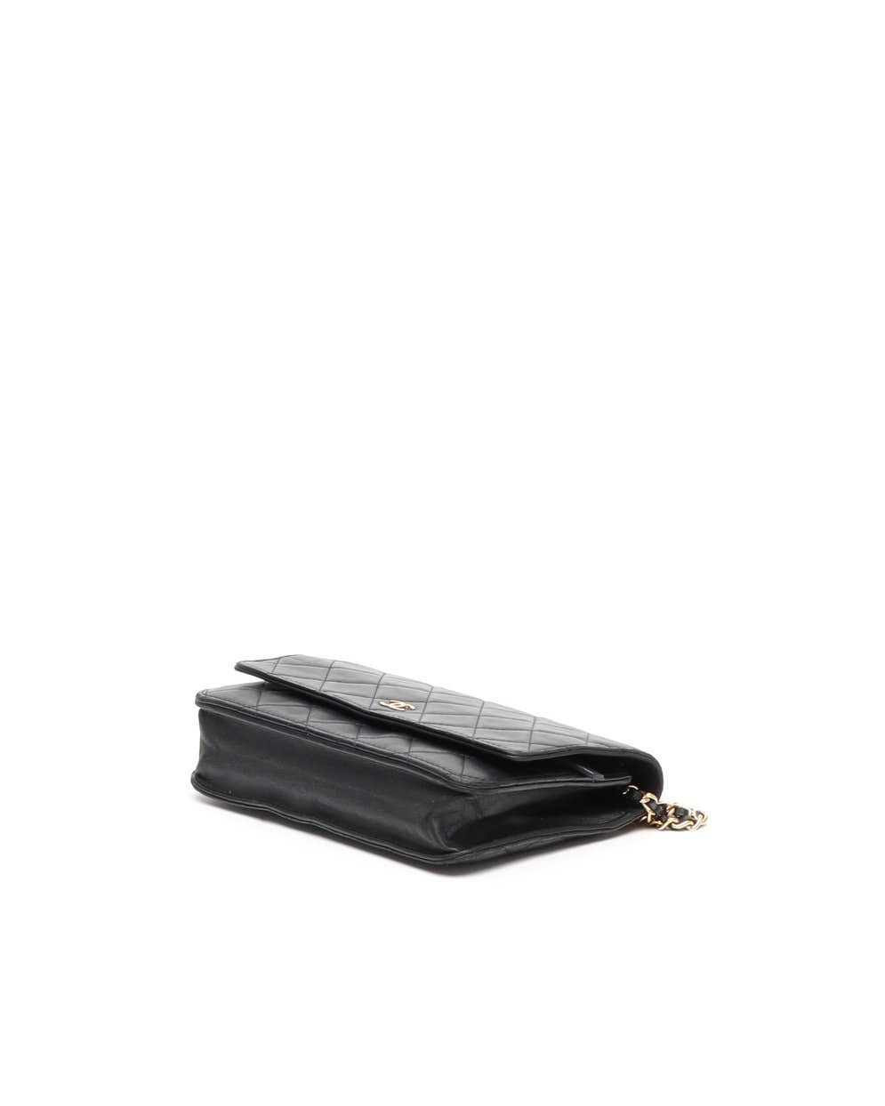 Pre-owned Chanel Wallet On Chain Bag In Black