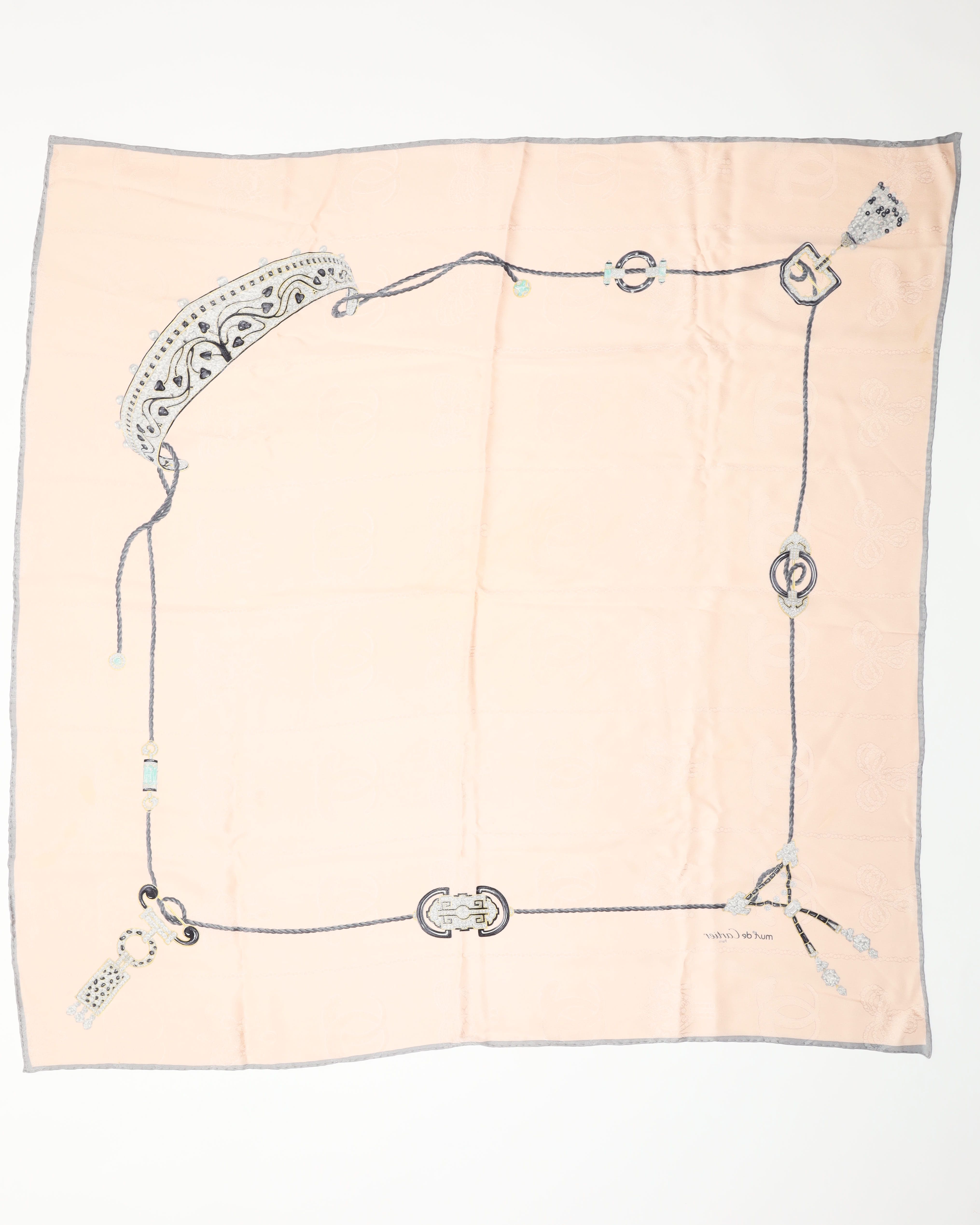 Cartier 90 Silk Scarf In Neutral