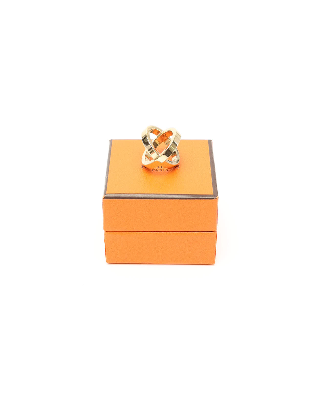 Pre-owned Hermes Hermès Scarf Ring In Gold