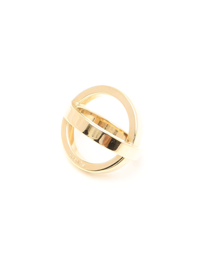 Pre-owned Hermes Hermès Scarf Ring In Gold