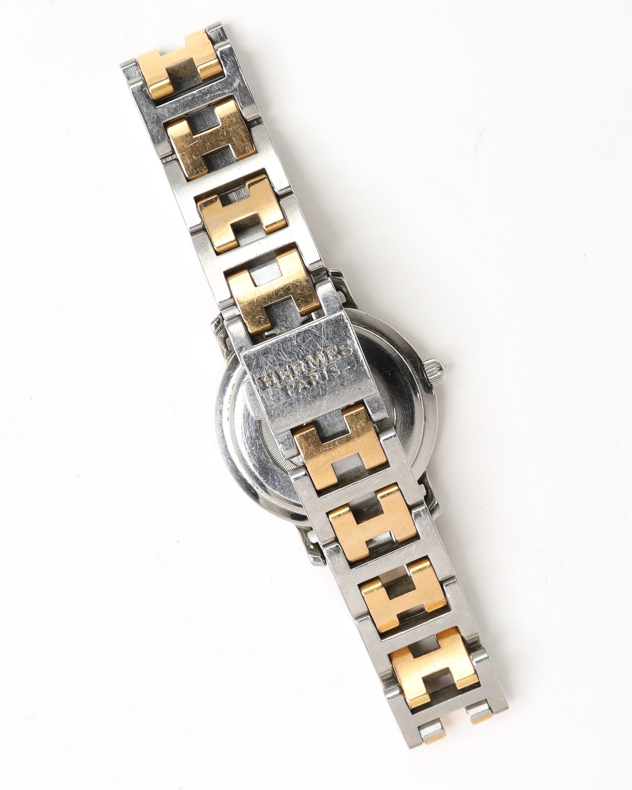 Pre-owned Hermes Hermès Clipper 24mm Ref Cl4.222 Mother-of-pearl Dial Watch