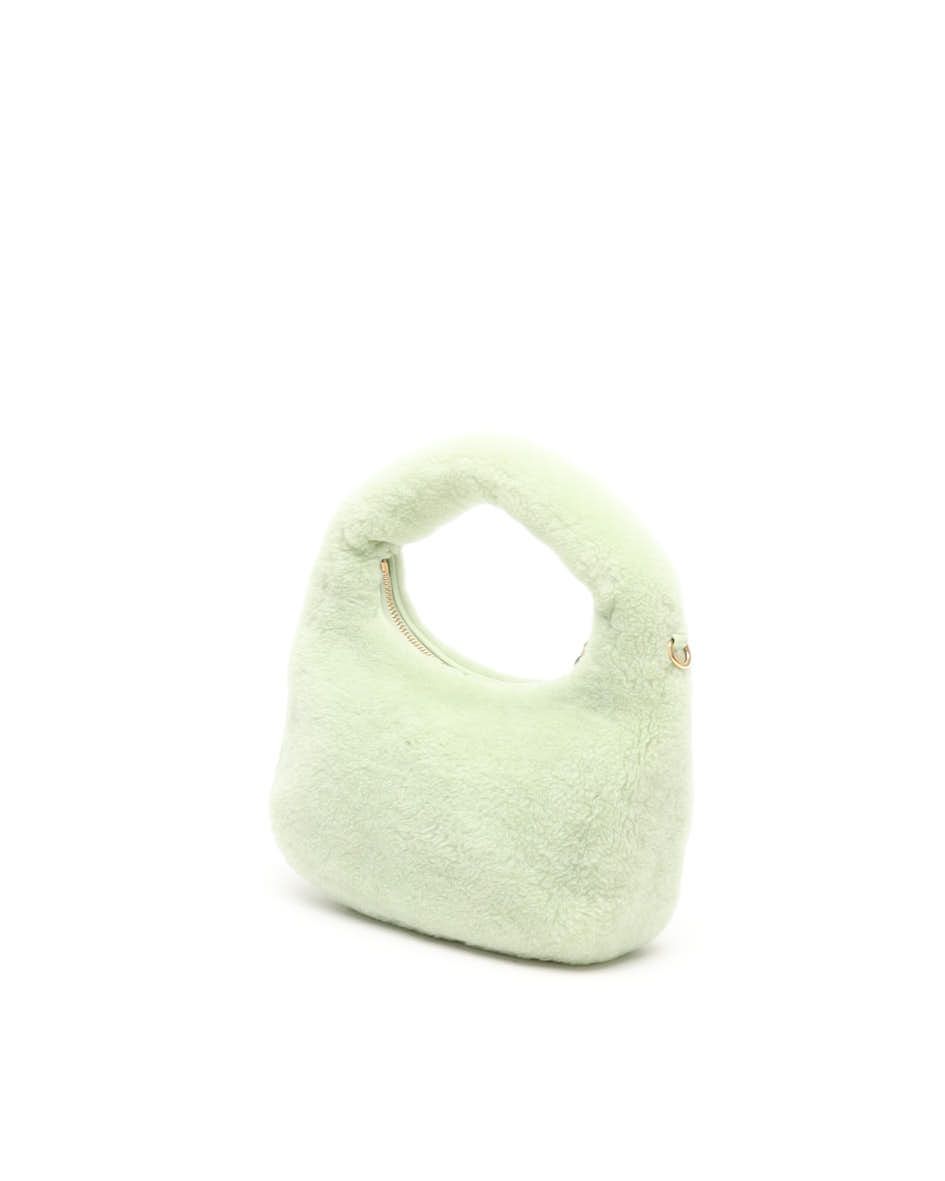 Miu Miu Shearling Wander Hobo Bag In Green