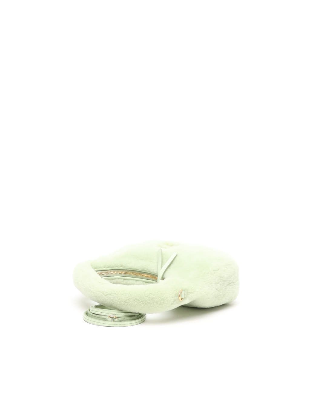 Miu Miu Shearling Wander Hobo Bag In Green