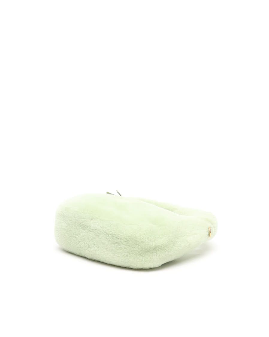 Miu Miu Shearling Wander Hobo Bag In Green