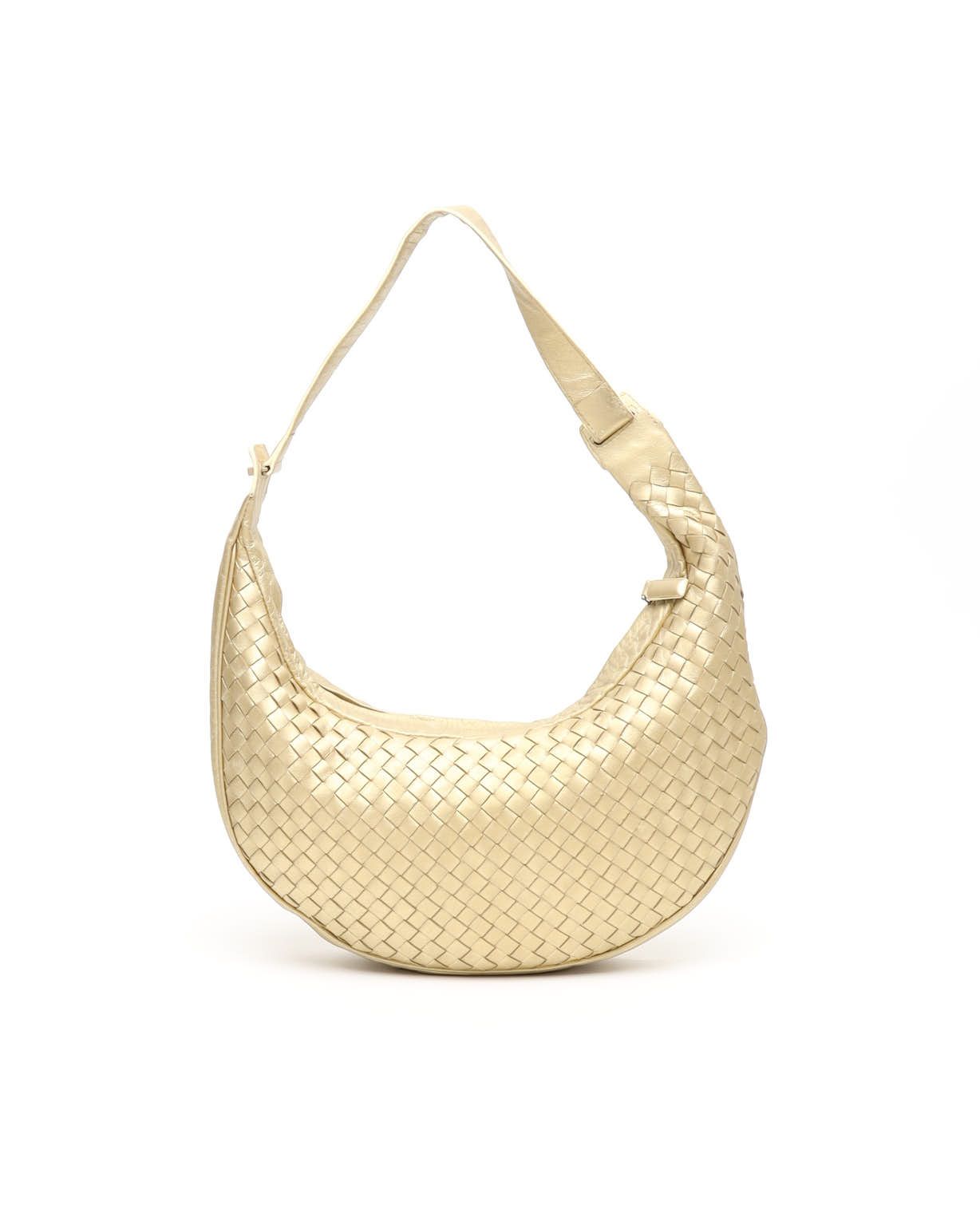 Bottega Veneta Gold Intrecciato Shoulder Bag