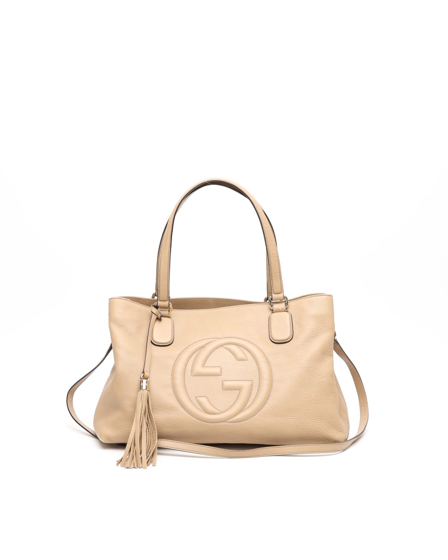 Gucci Gg Soho Tote Bag In Sand