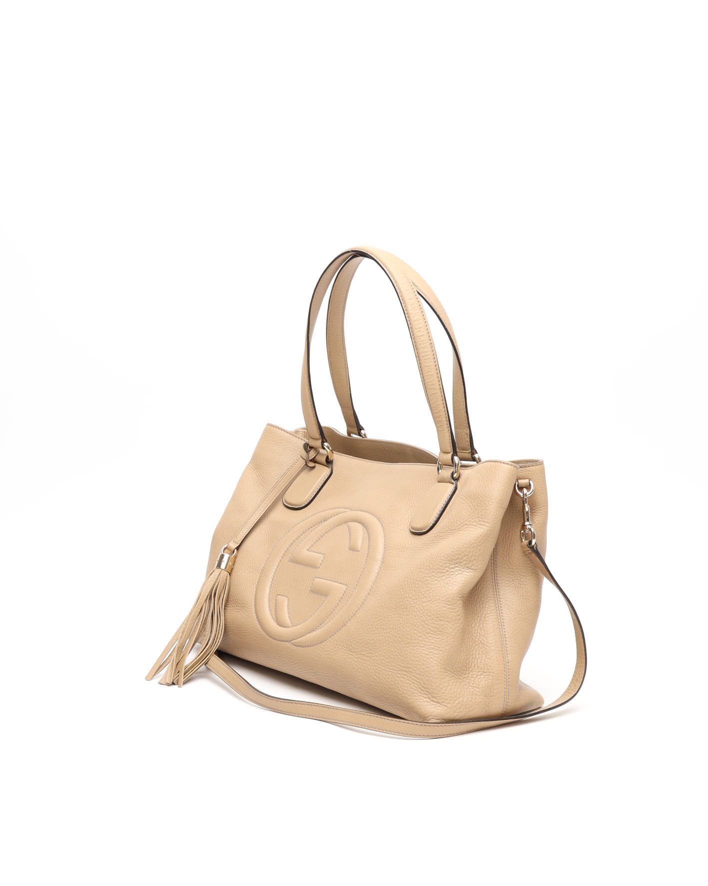 Gucci Gg Soho Tote Bag In Sand