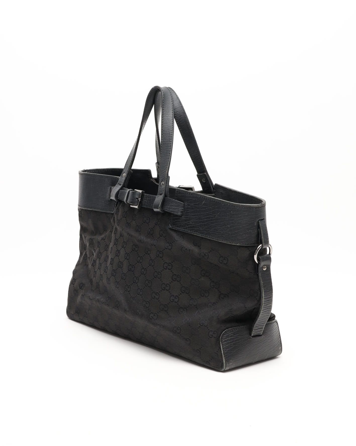 Gucci Gg Belt Tote Bag In Black