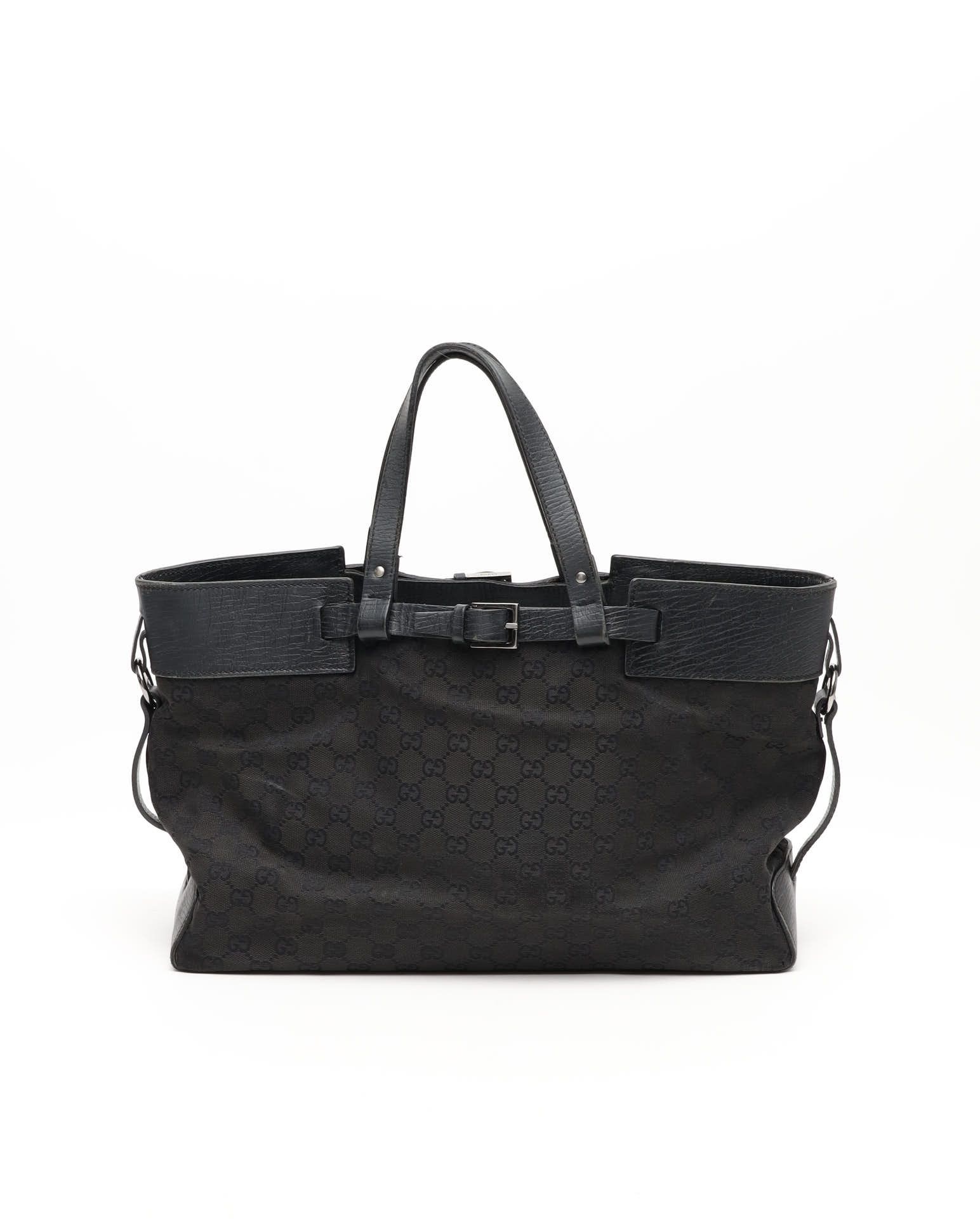 Gucci Gg Belt Tote Bag In Black
