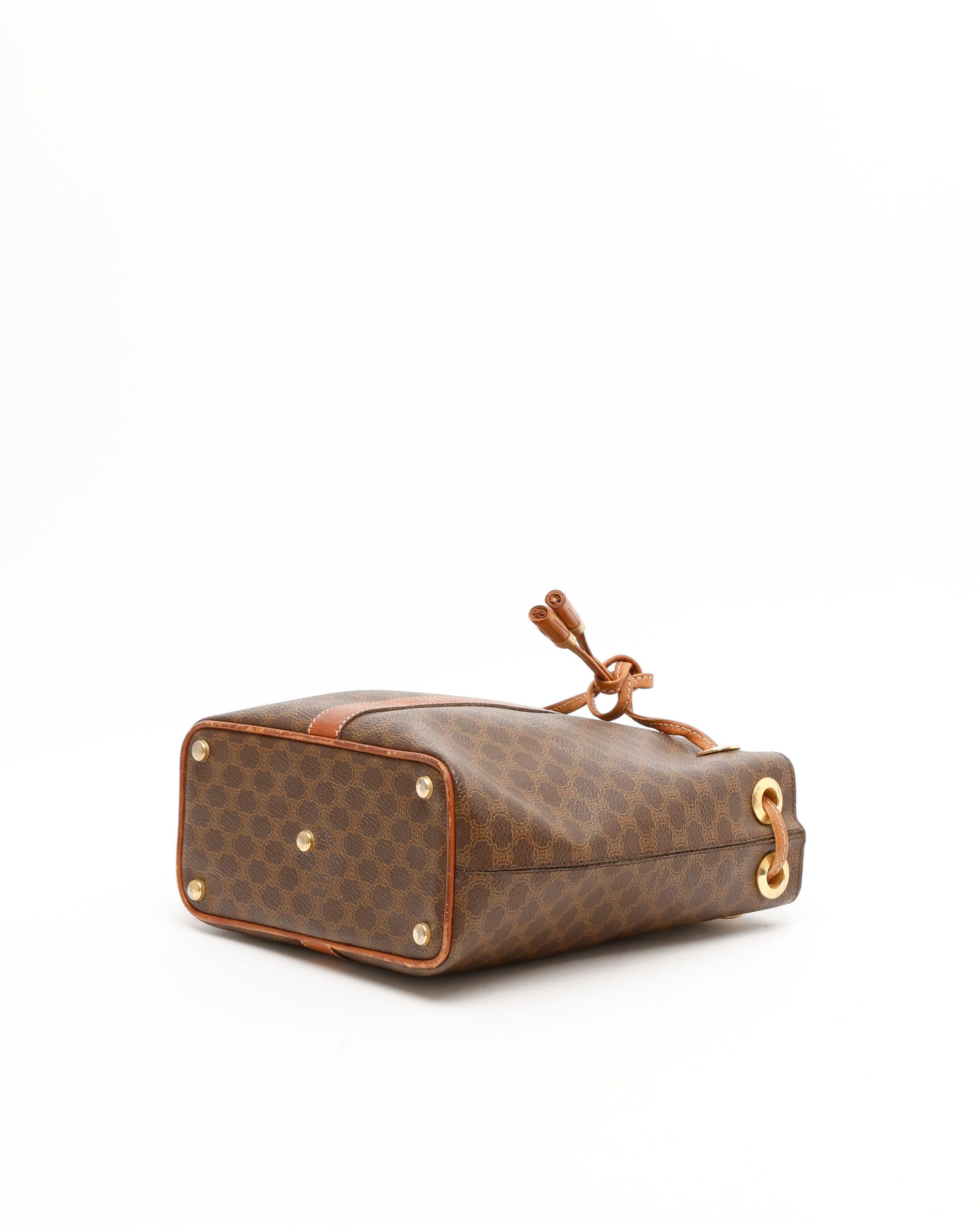 Celine Céline Macadam Bucket Bag In Brown