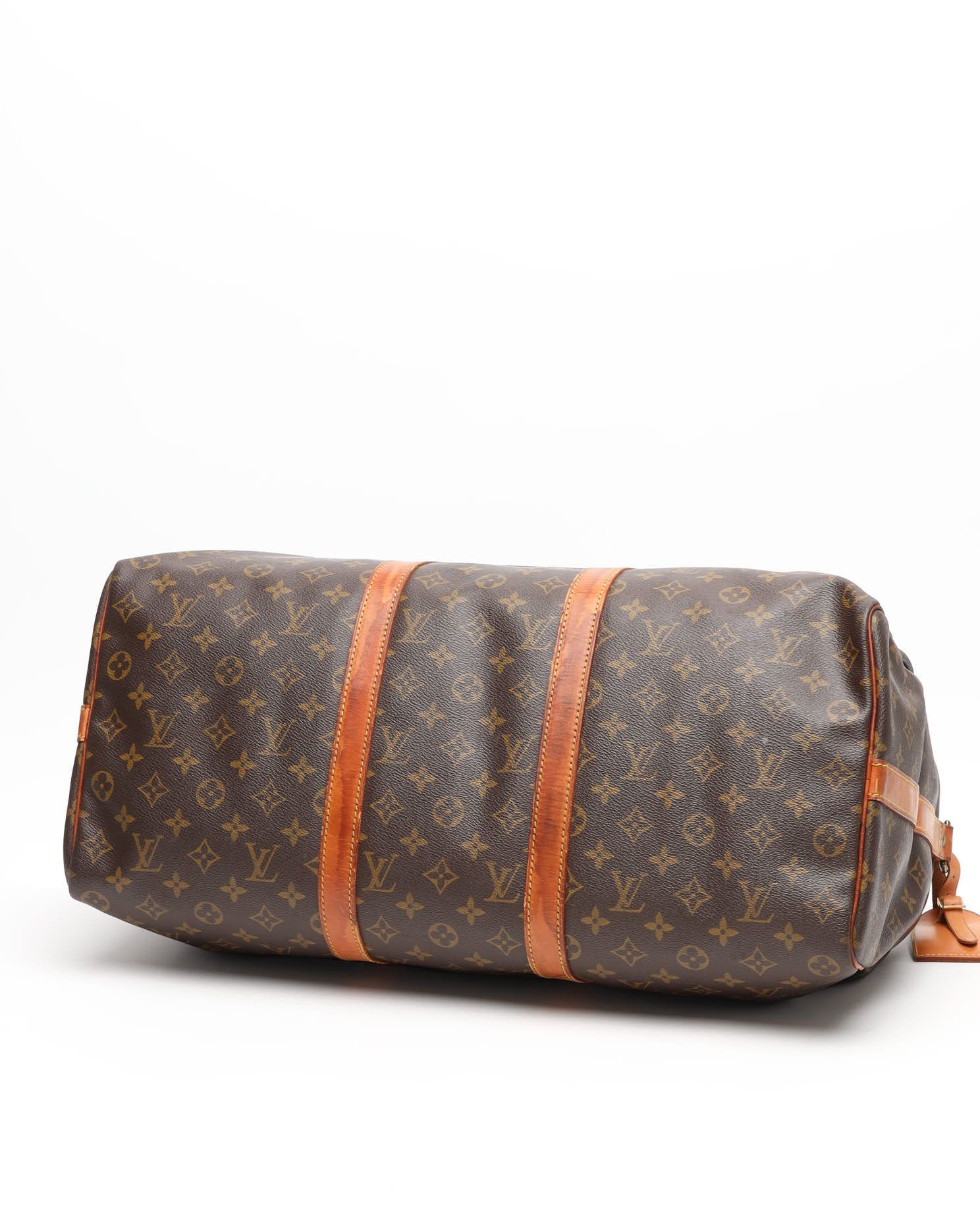 Pre-owned Louis Vuitton Monogram Keepall Bandoulière Weekend Bag In Brown