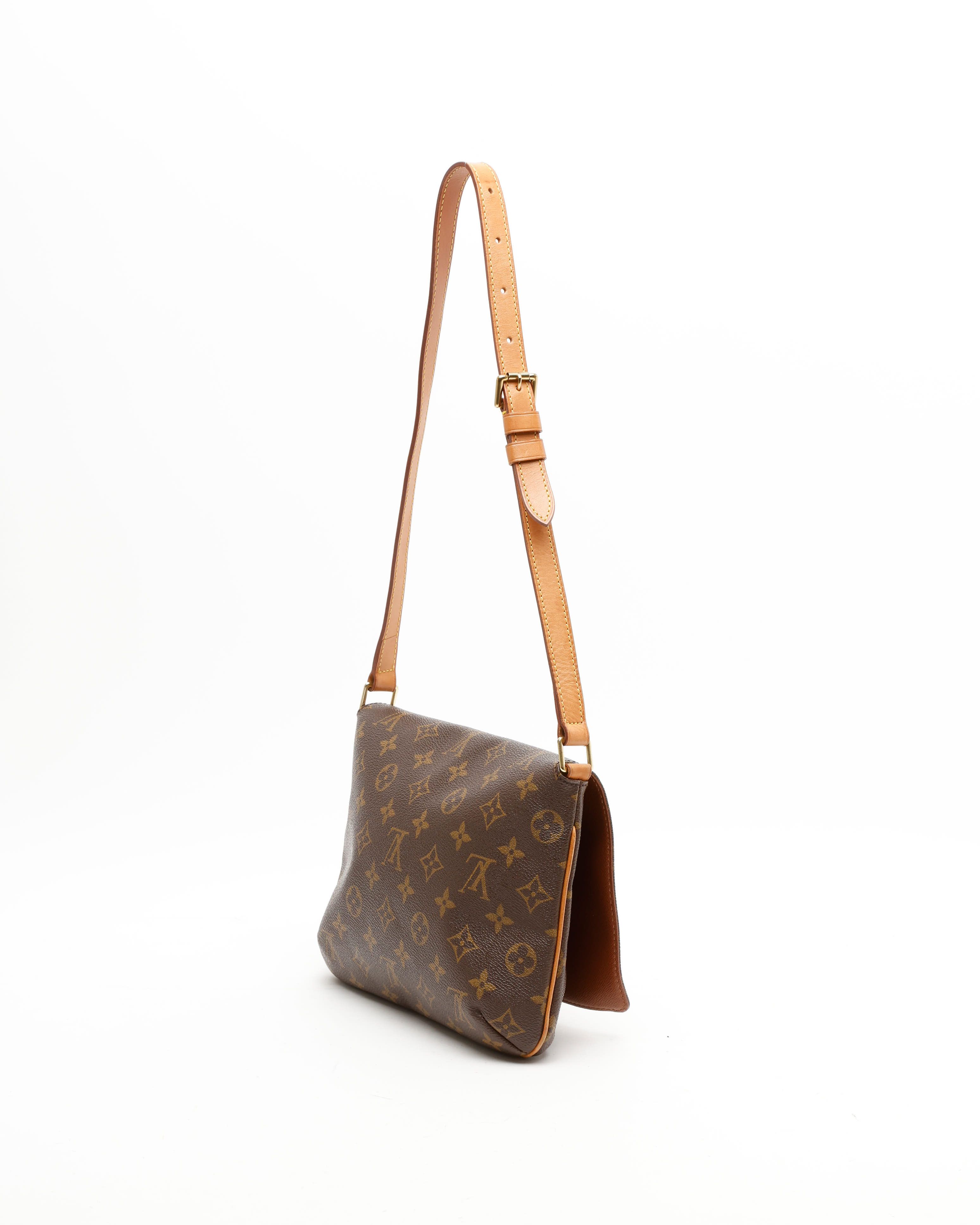 Pre-owned Louis Vuitton Monogram Musette Tango Bag In Brown