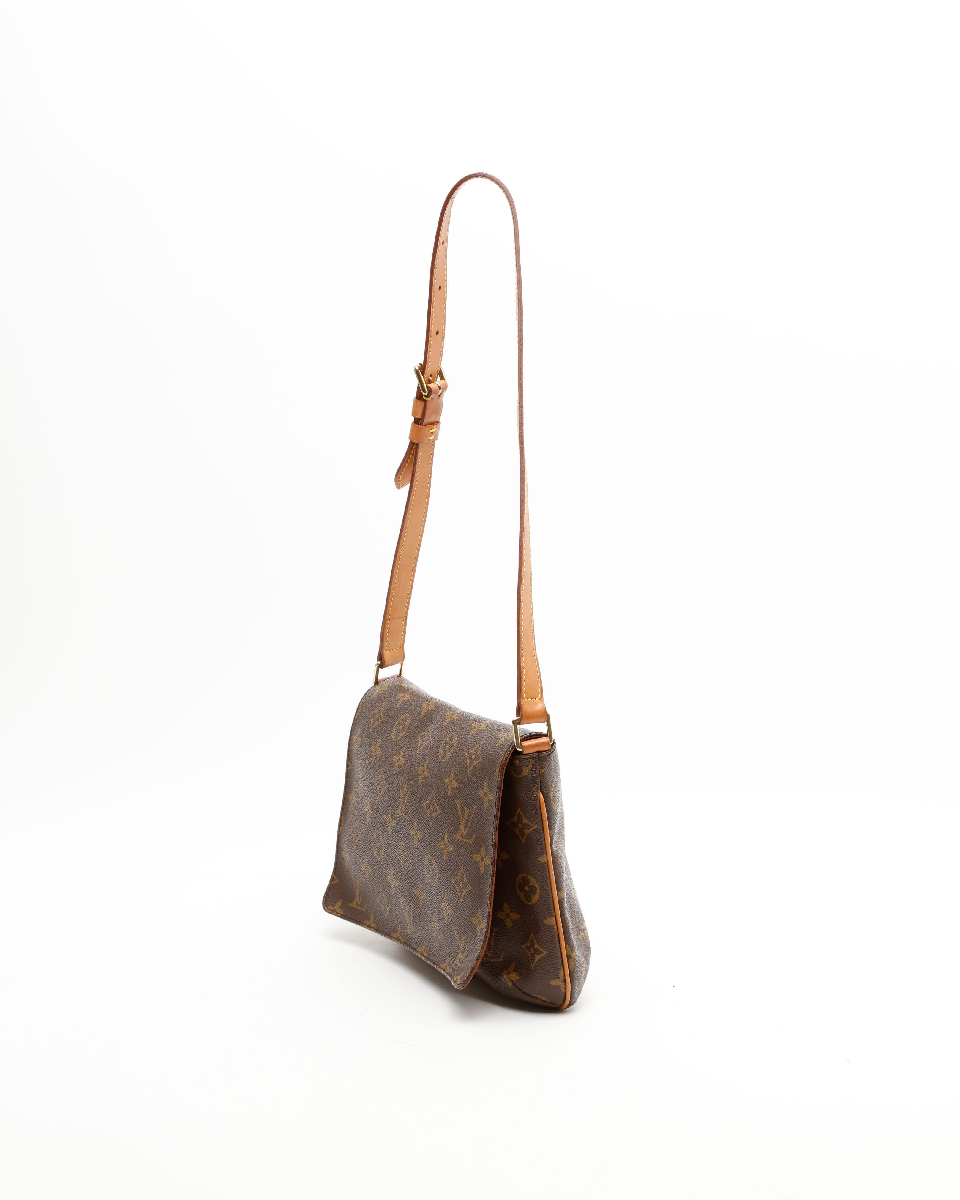 Pre-owned Louis Vuitton Monogram Musette Tango Bag In Brown