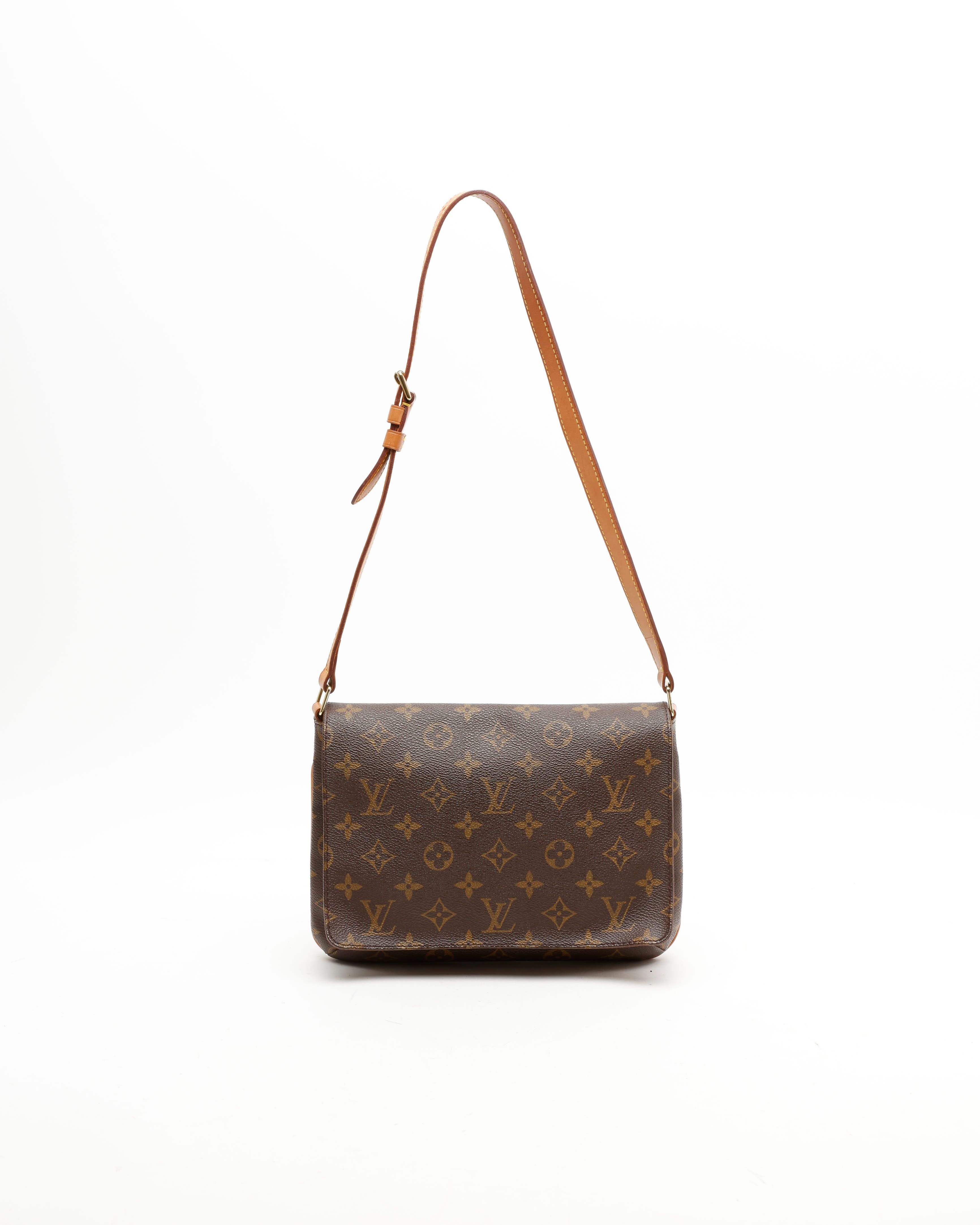 Pre-owned Louis Vuitton Monogram Musette Tango Bag In Brown
