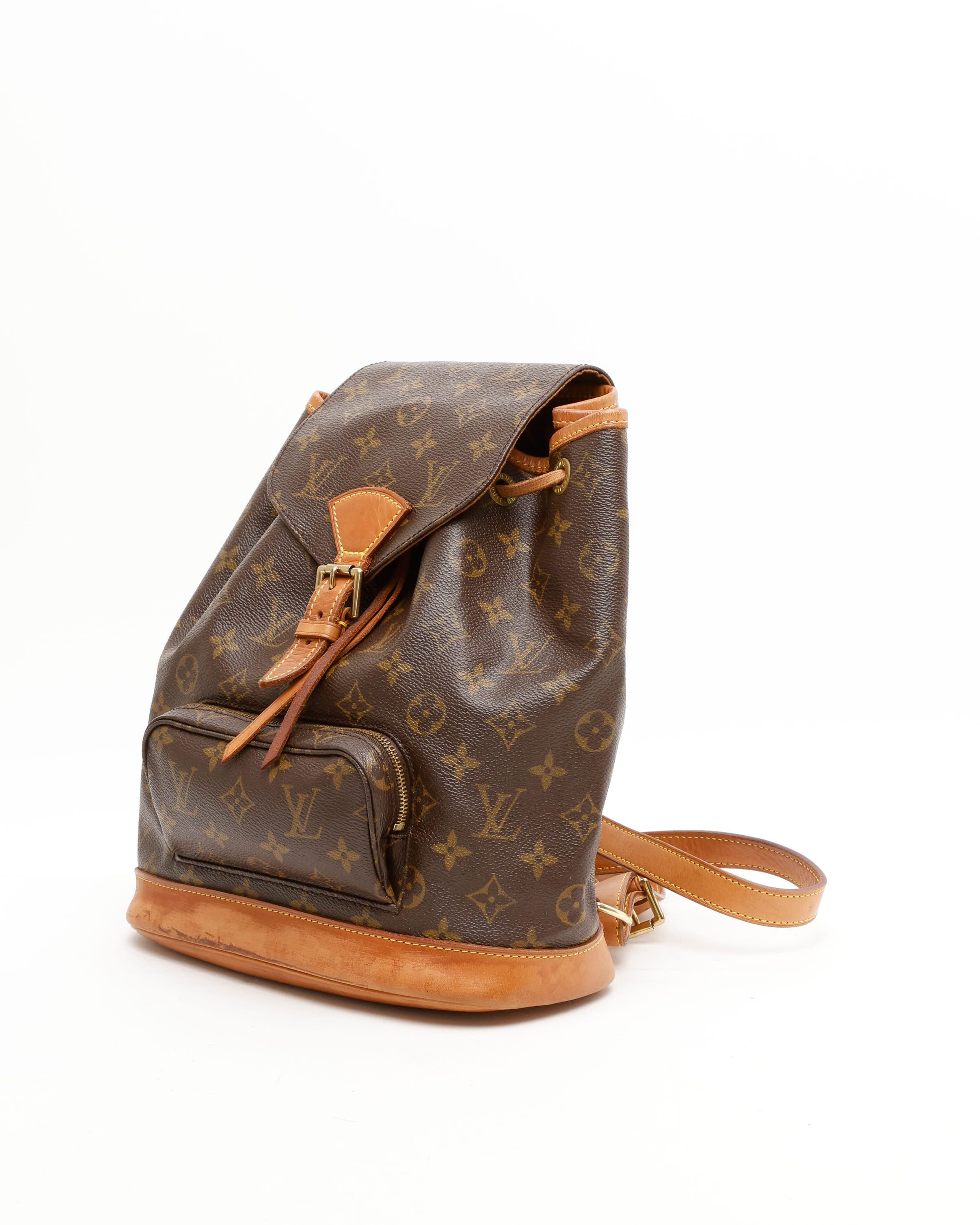 Pre-owned Louis Vuitton Monogram Montsouris Mm Backpack In Brown