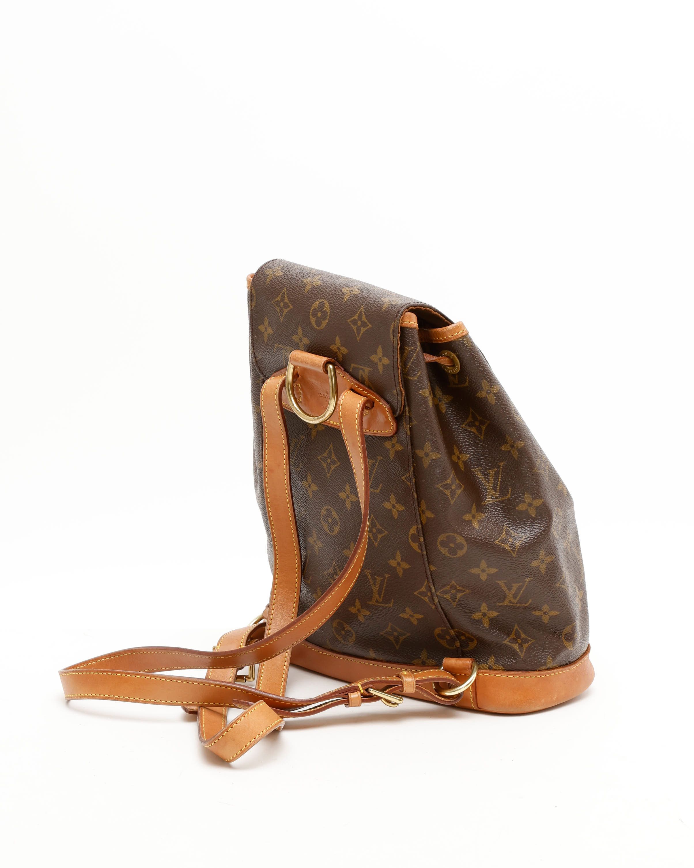 Pre-owned Louis Vuitton Monogram Montsouris Mm Backpack In Brown