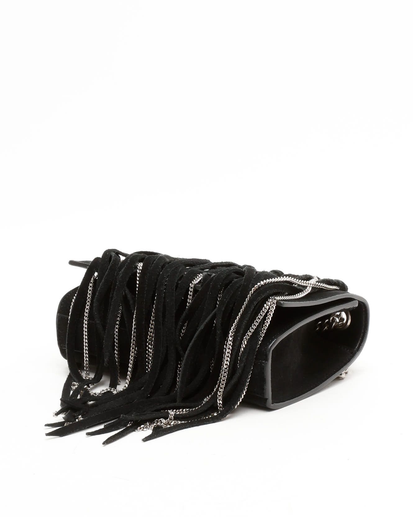 Saint Laurent Suede Kate Bag In Black