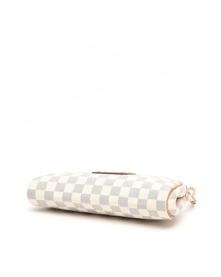 Pre-owned Louis Vuitton Damier Azur Eva Pochette Bag In White