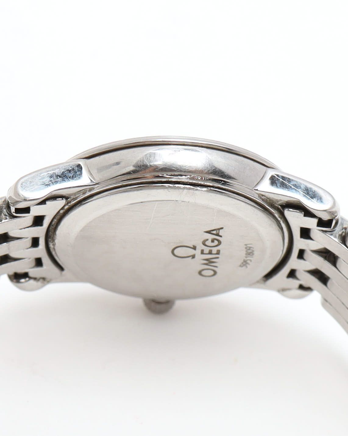 Omega Lady-de Ville 22mm Ref 4575.77 Diamond Watch In Silver