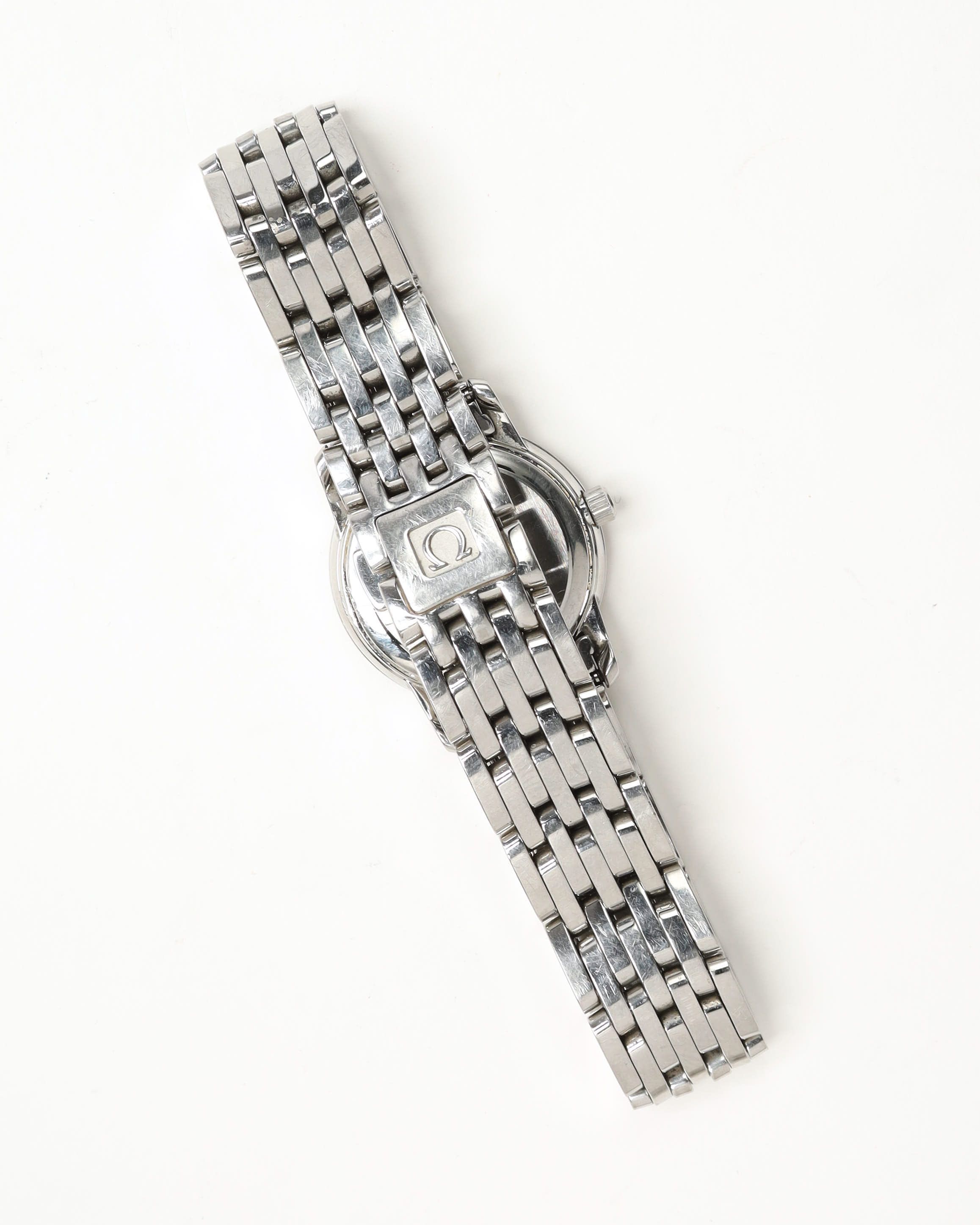 Omega Lady-de Ville 22mm Ref 4575.77 Diamond Watch In Silver