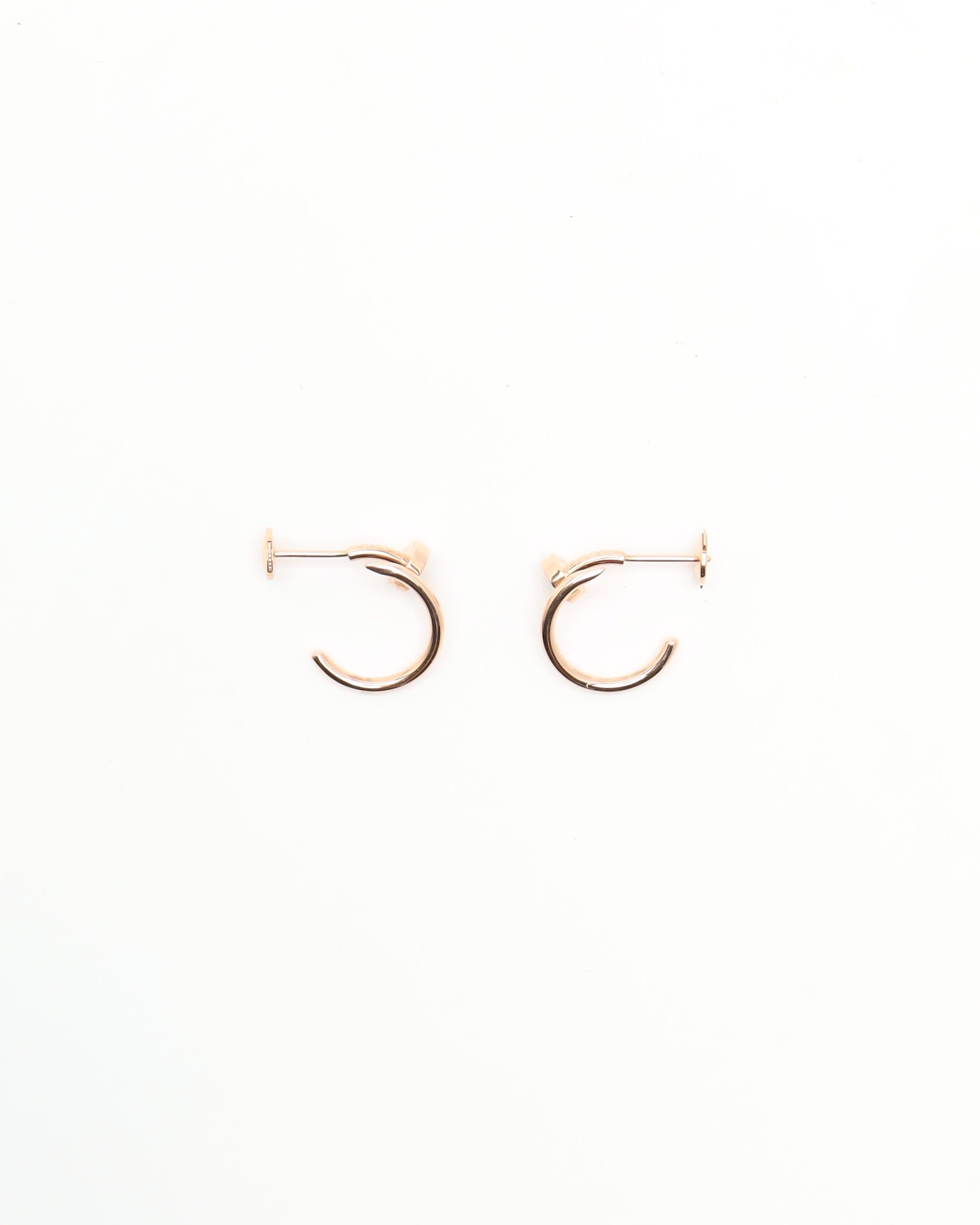 Cartier Juste Un Clou Hoop Earrings, Small Model, 18kt Rose Gold In Gold
