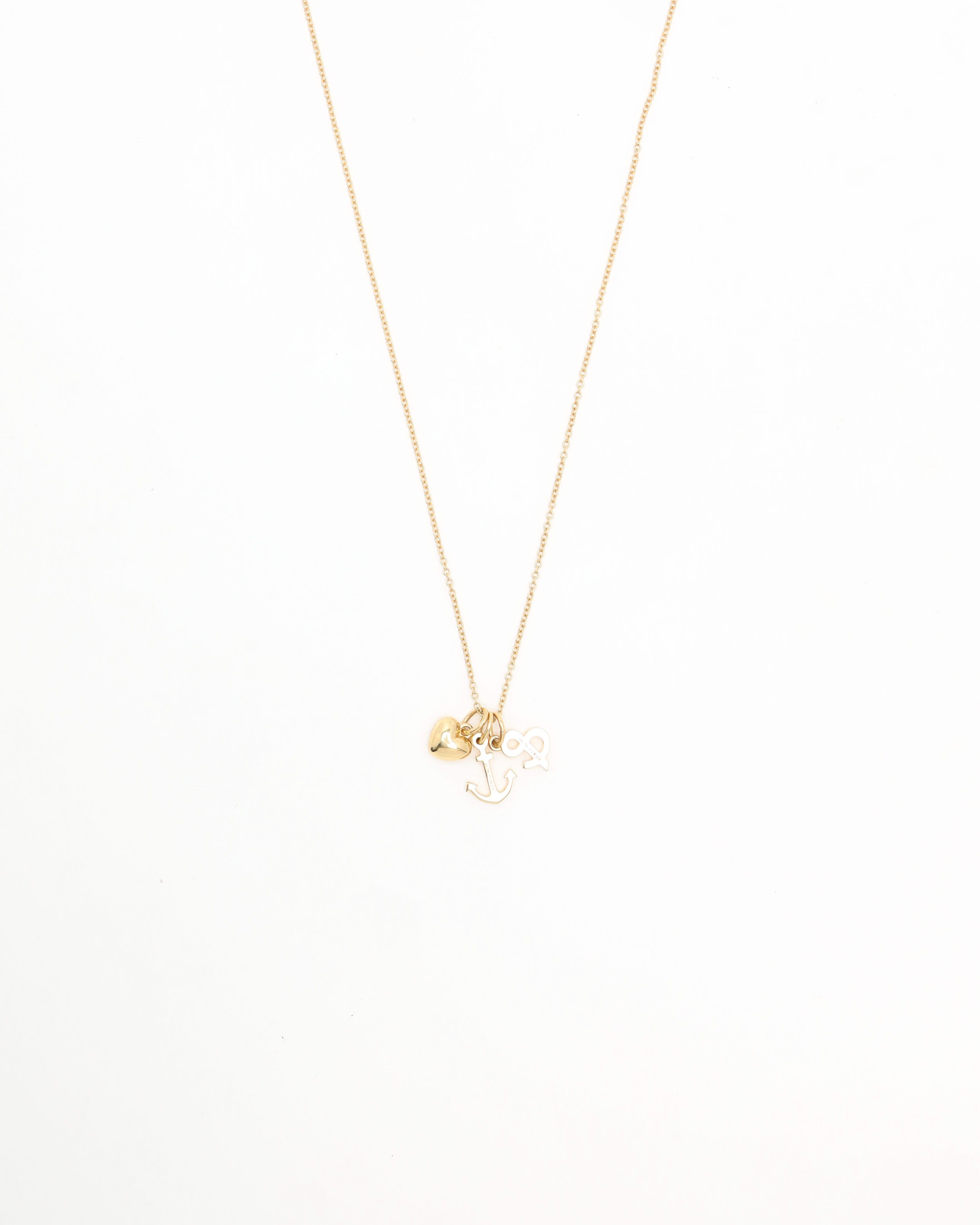 Tiffany & Co Hope and Love Charm Necklace, 18kt Yellow Gold