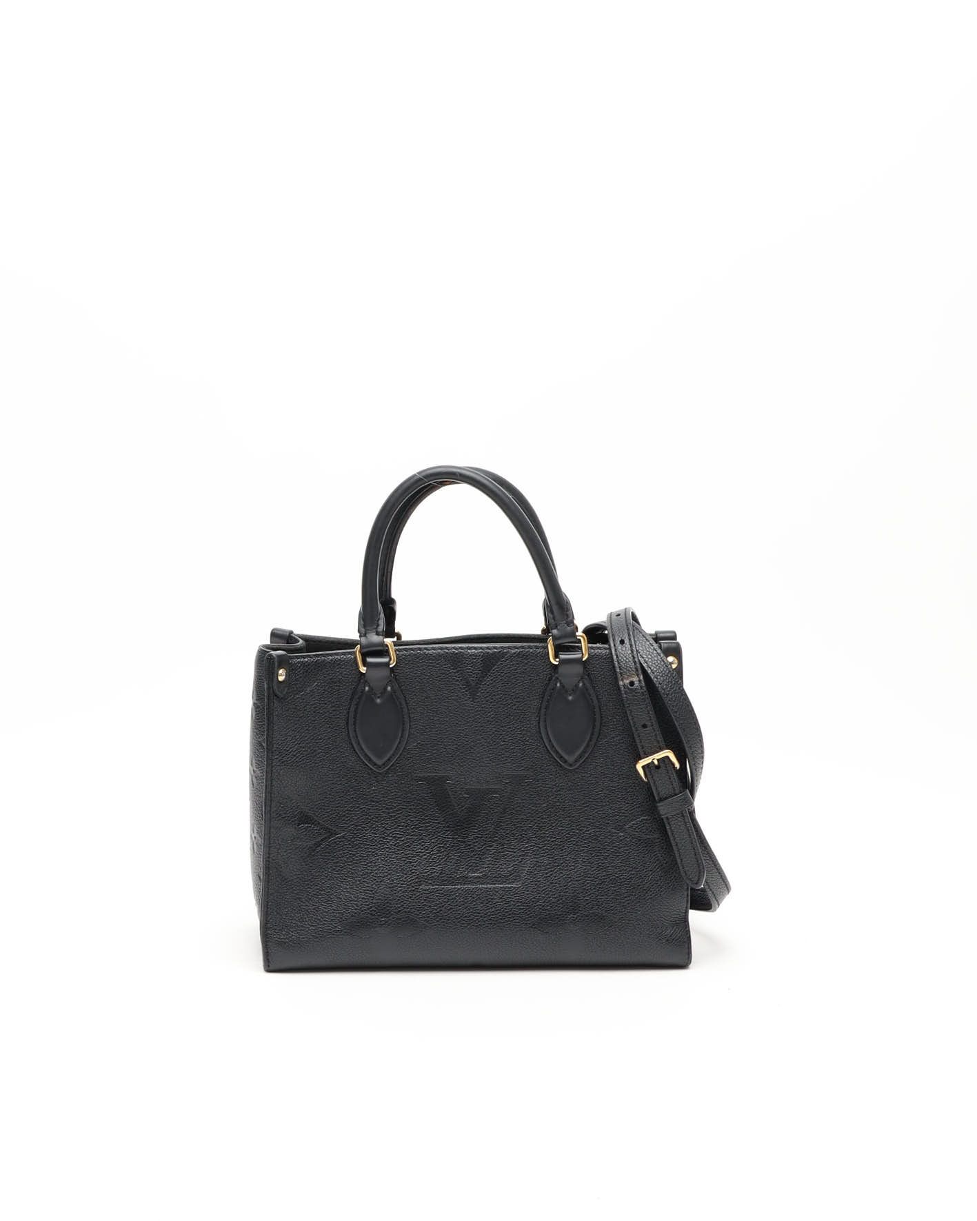 Pre-owned Louis Vuitton Empreinte Onthego Pm Bag In Black