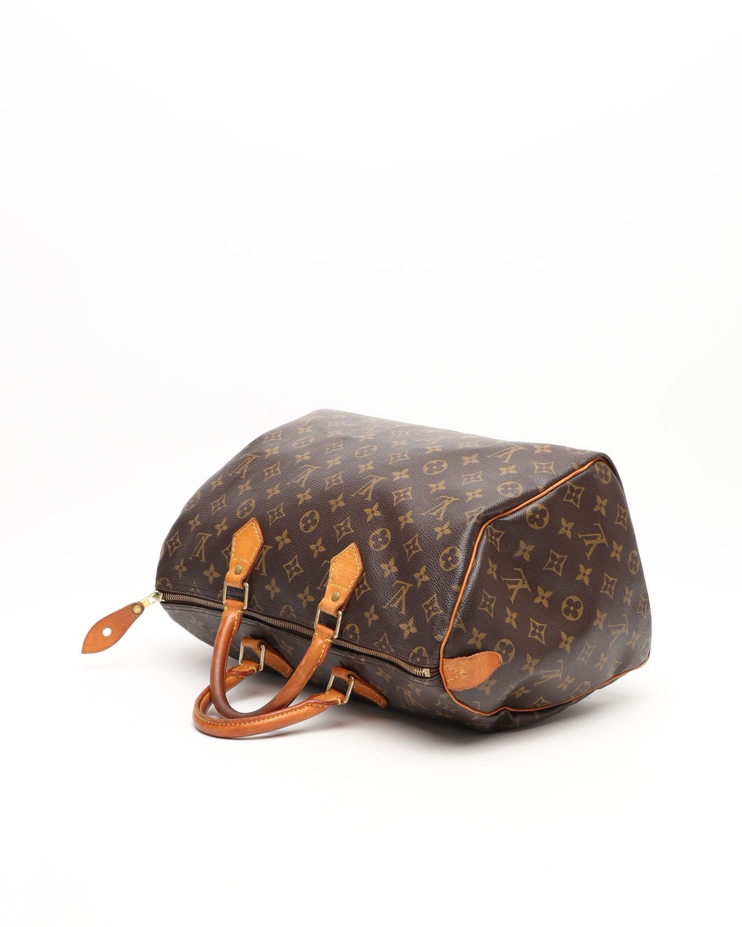 Pre-owned Louis Vuitton Monogram Speedy 35 Bag In Brown