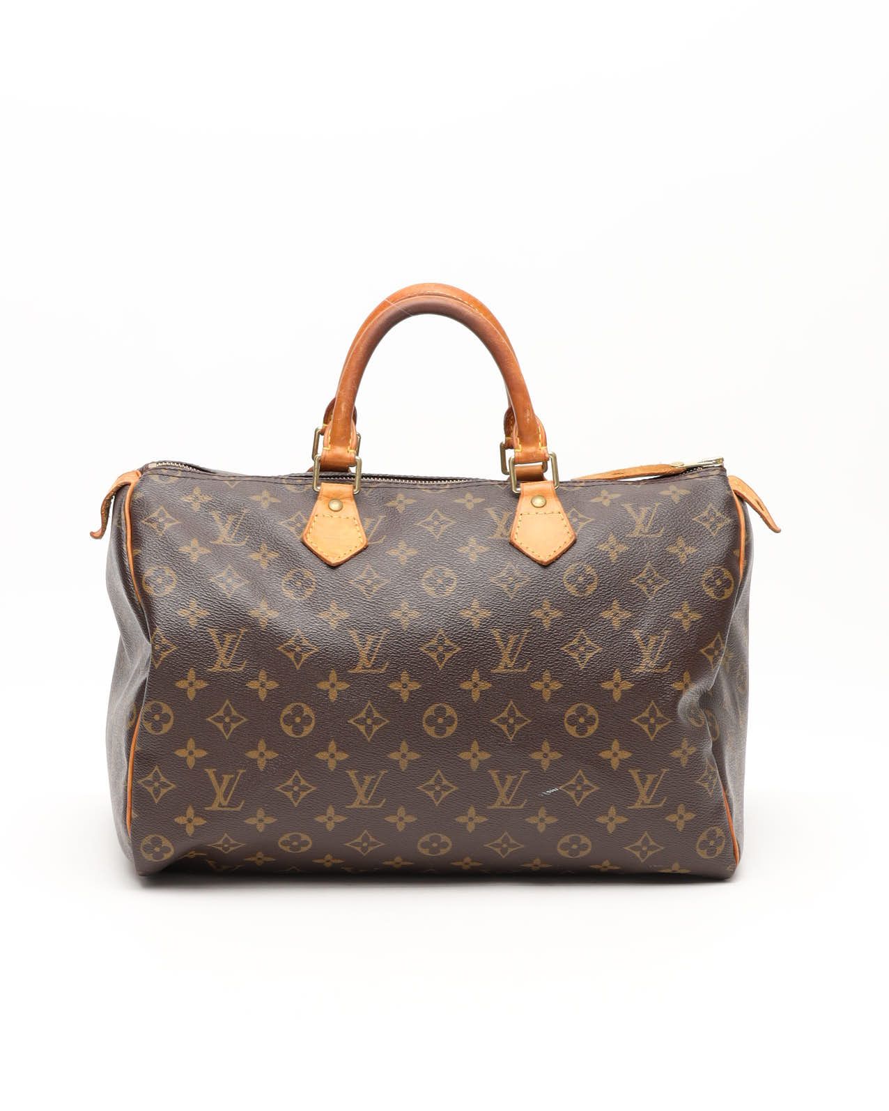 Pre-owned Louis Vuitton Monogram Speedy 35 Bag In Brown