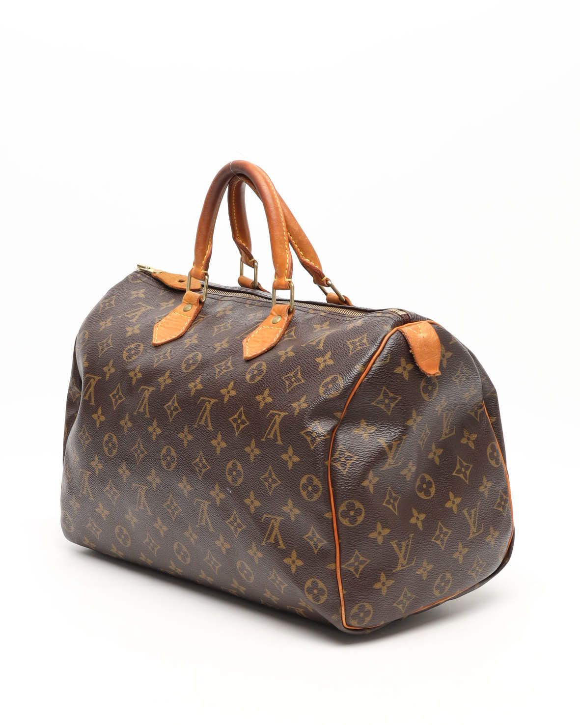Pre-owned Louis Vuitton Monogram Speedy 35 Bag In Brown