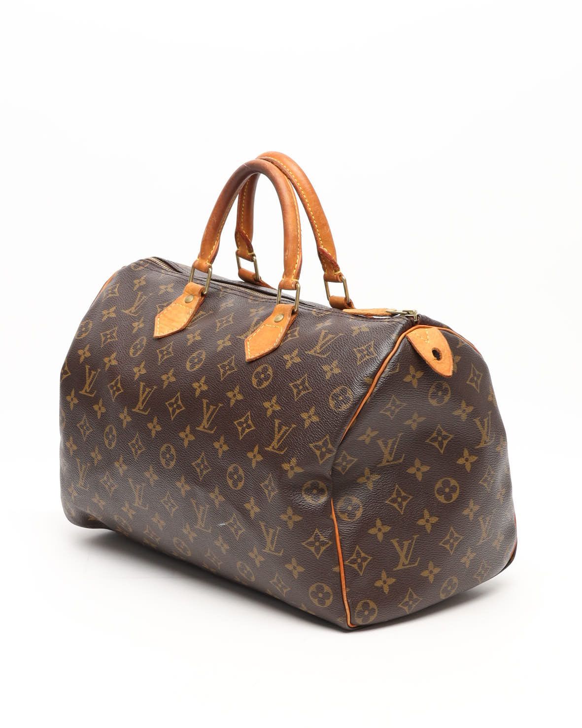 Pre-owned Louis Vuitton Monogram Speedy 35 Bag In Brown