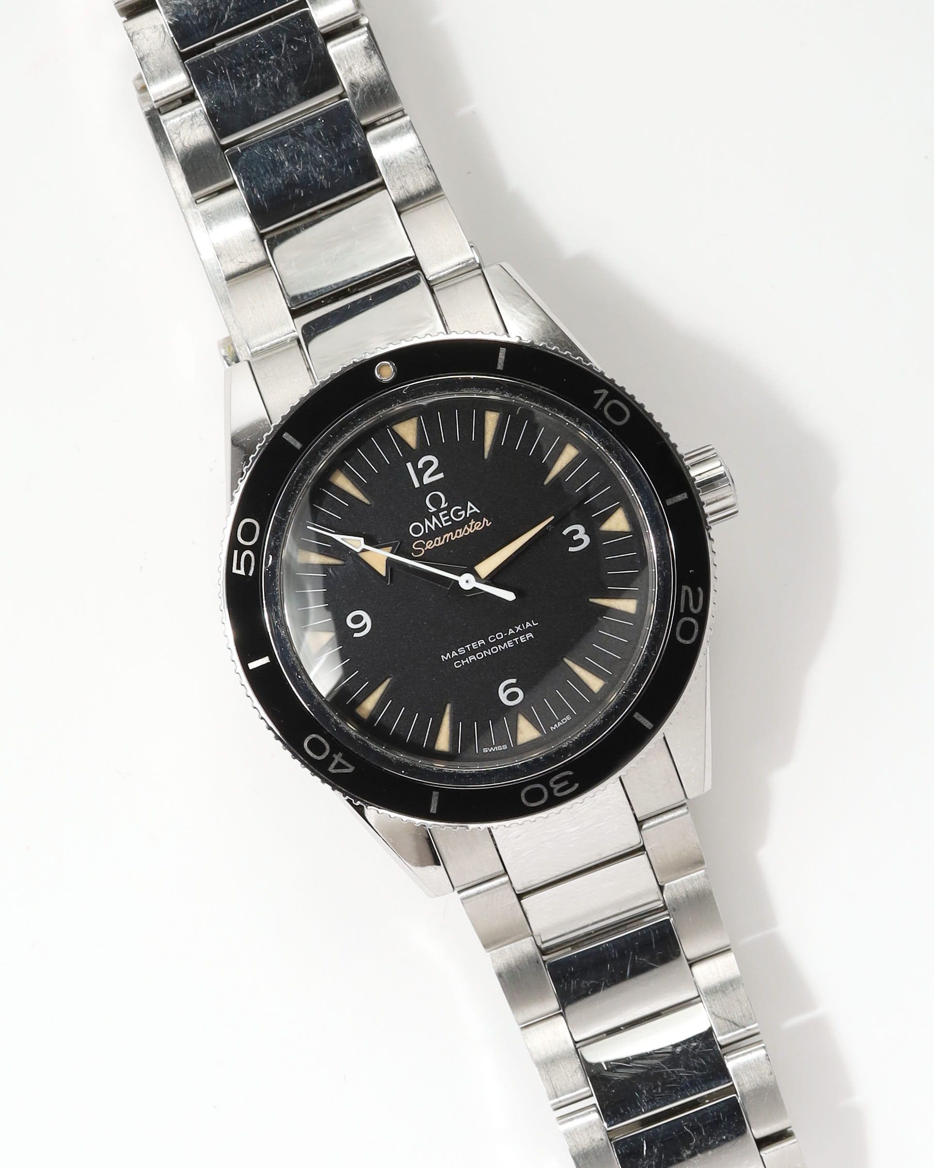 Omega Seamaster 300 41mm Co-axial Full Set Watch In Silver