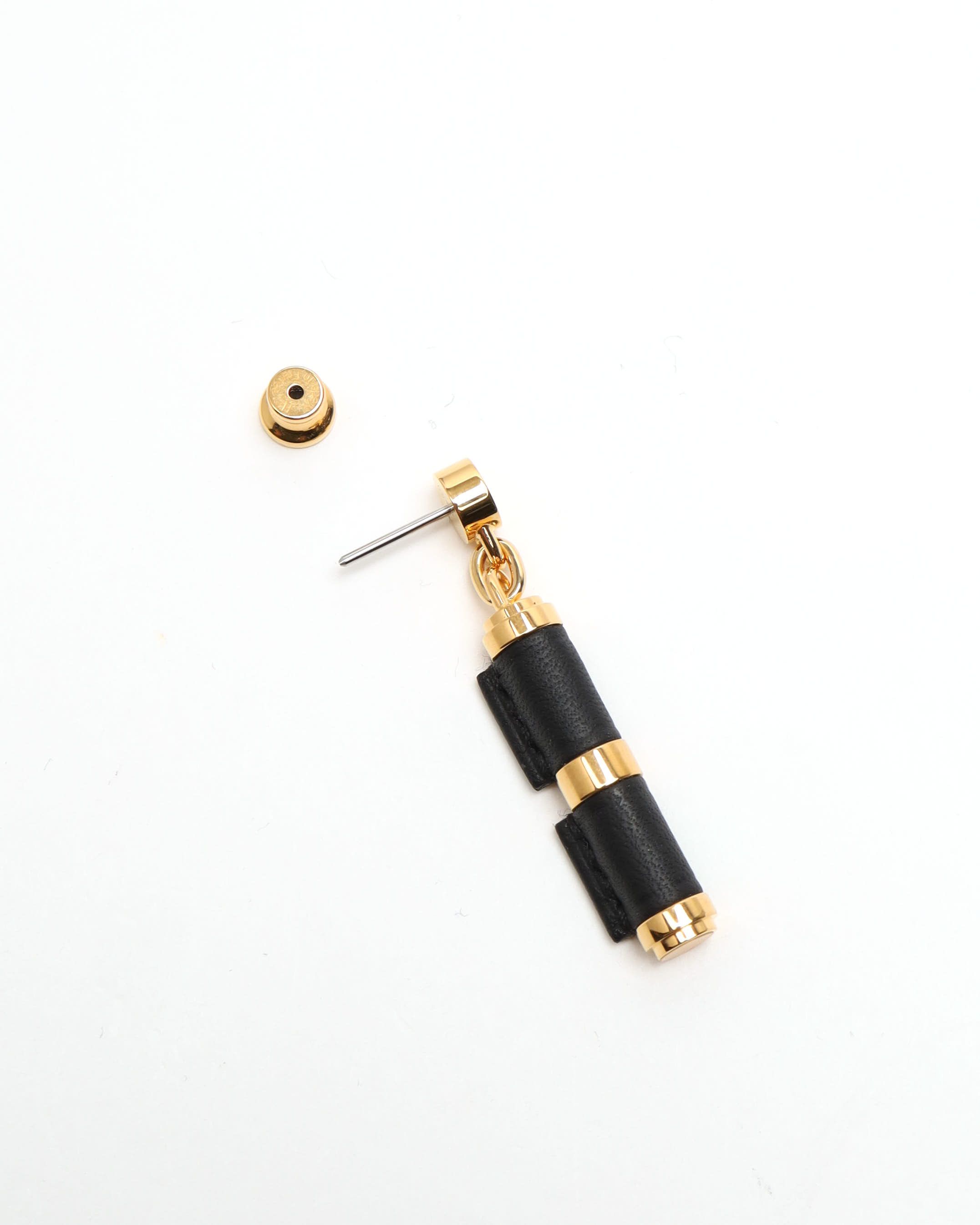 Pre-owned Hermes Hermès Leather Charniere Drop Earrings In Multi