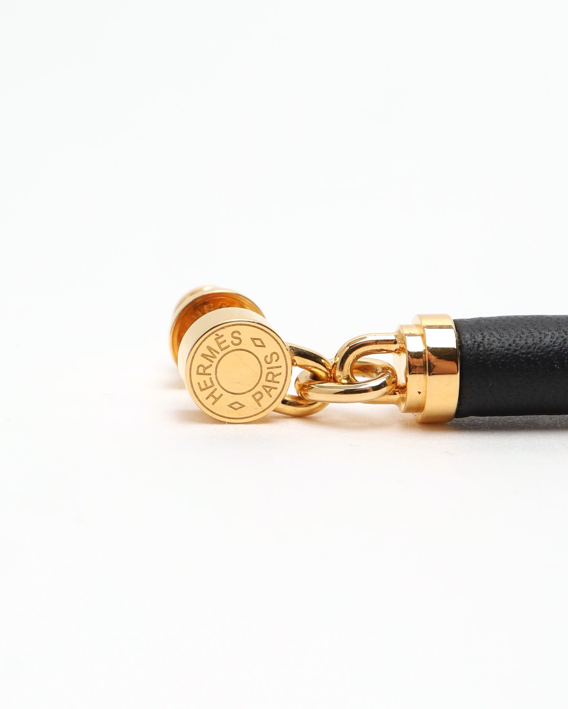 Pre-owned Hermes Hermès Leather Charniere Drop Earrings In Multi
