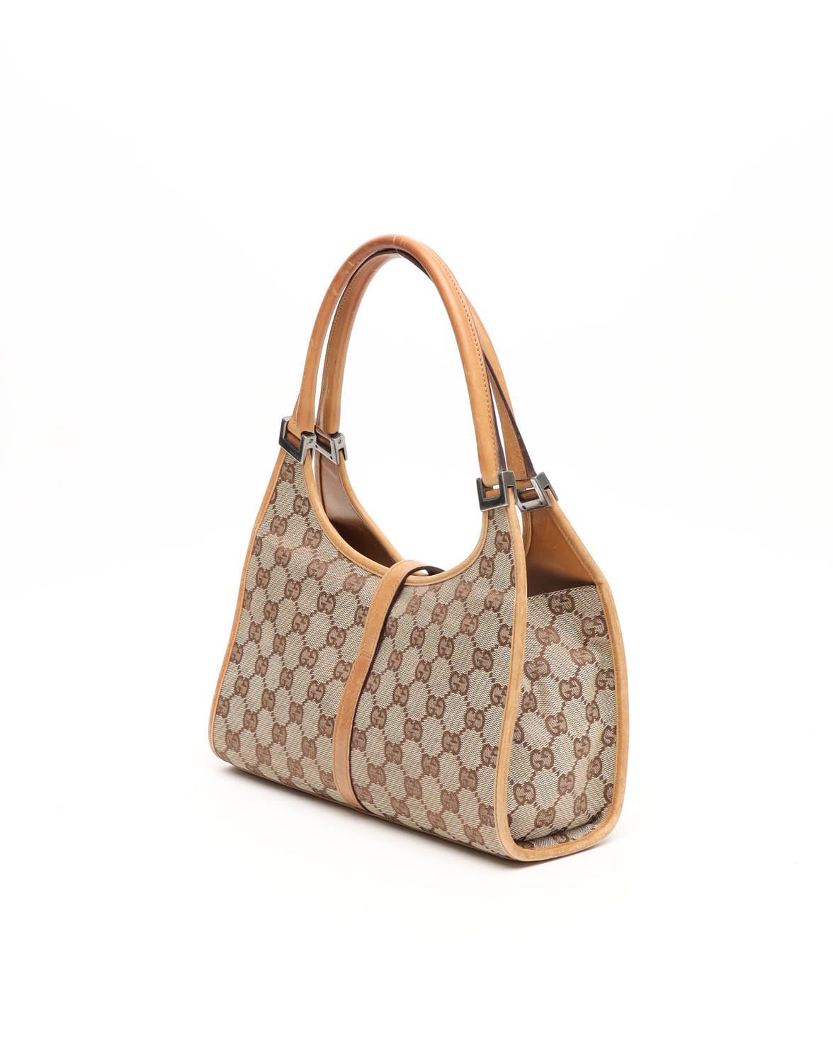 Gucci Gg Jackie Bardot Bag In Brown