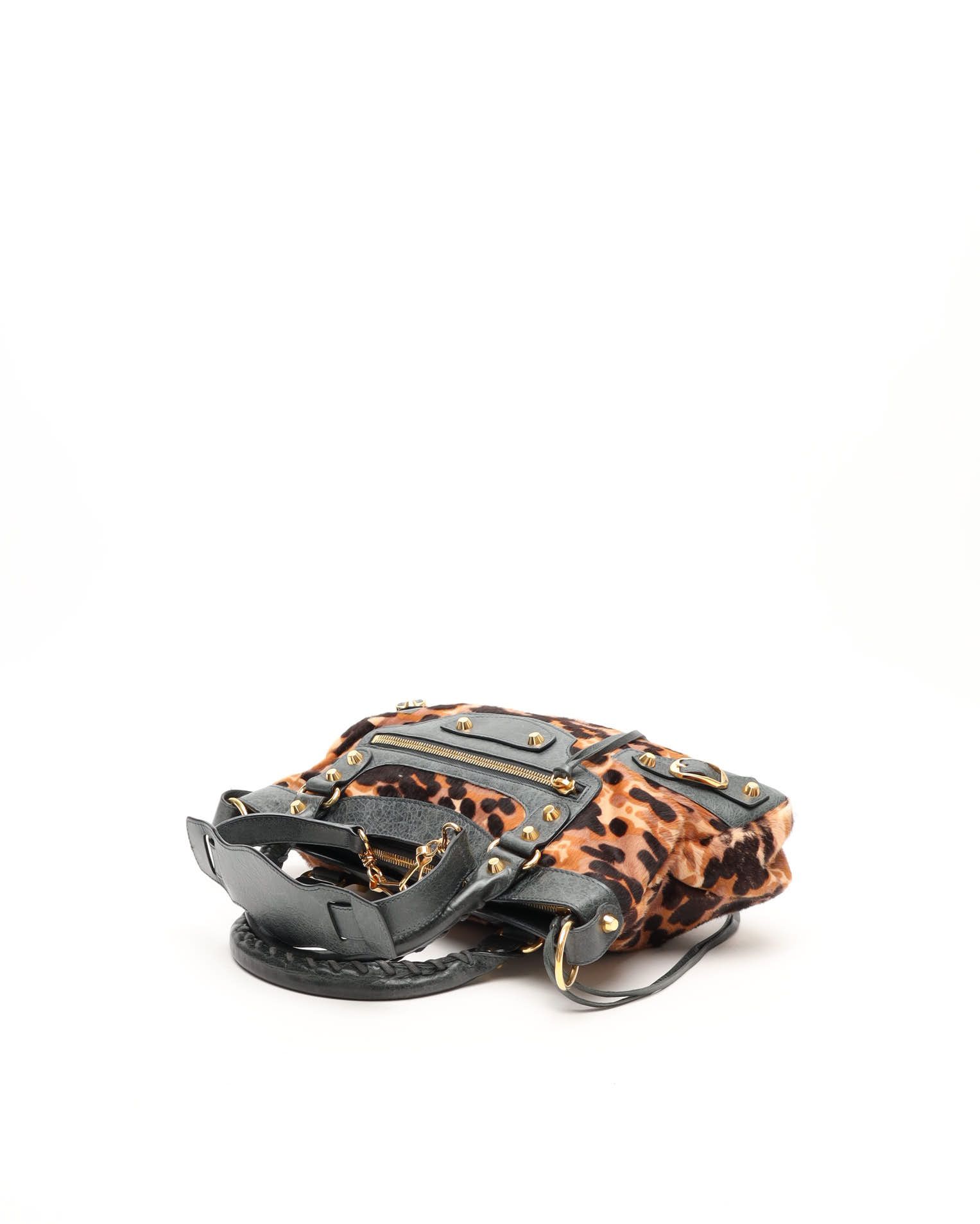 Balenciaga Leopard First Bag In Multi