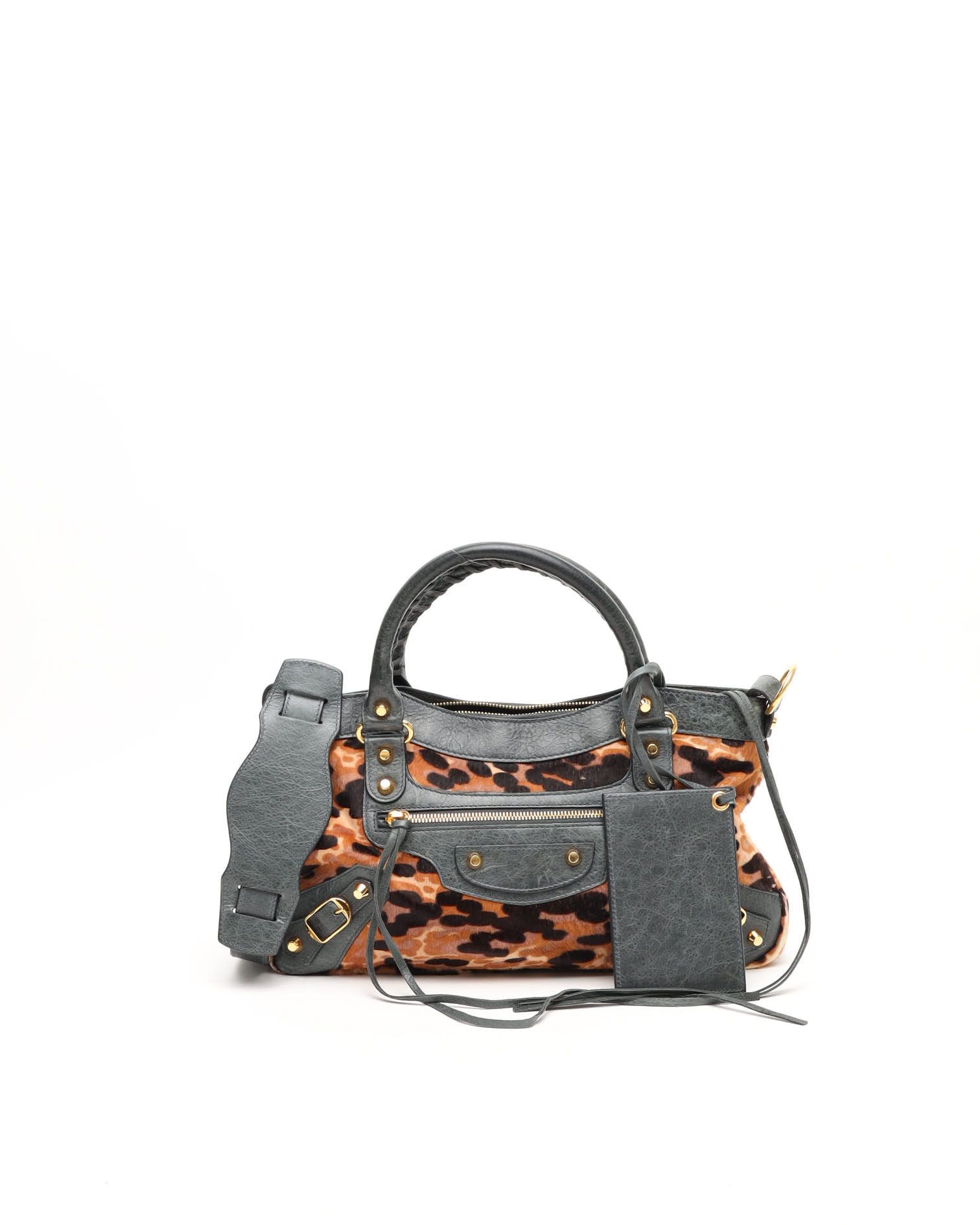 Balenciaga Leopard First Bag In Multi