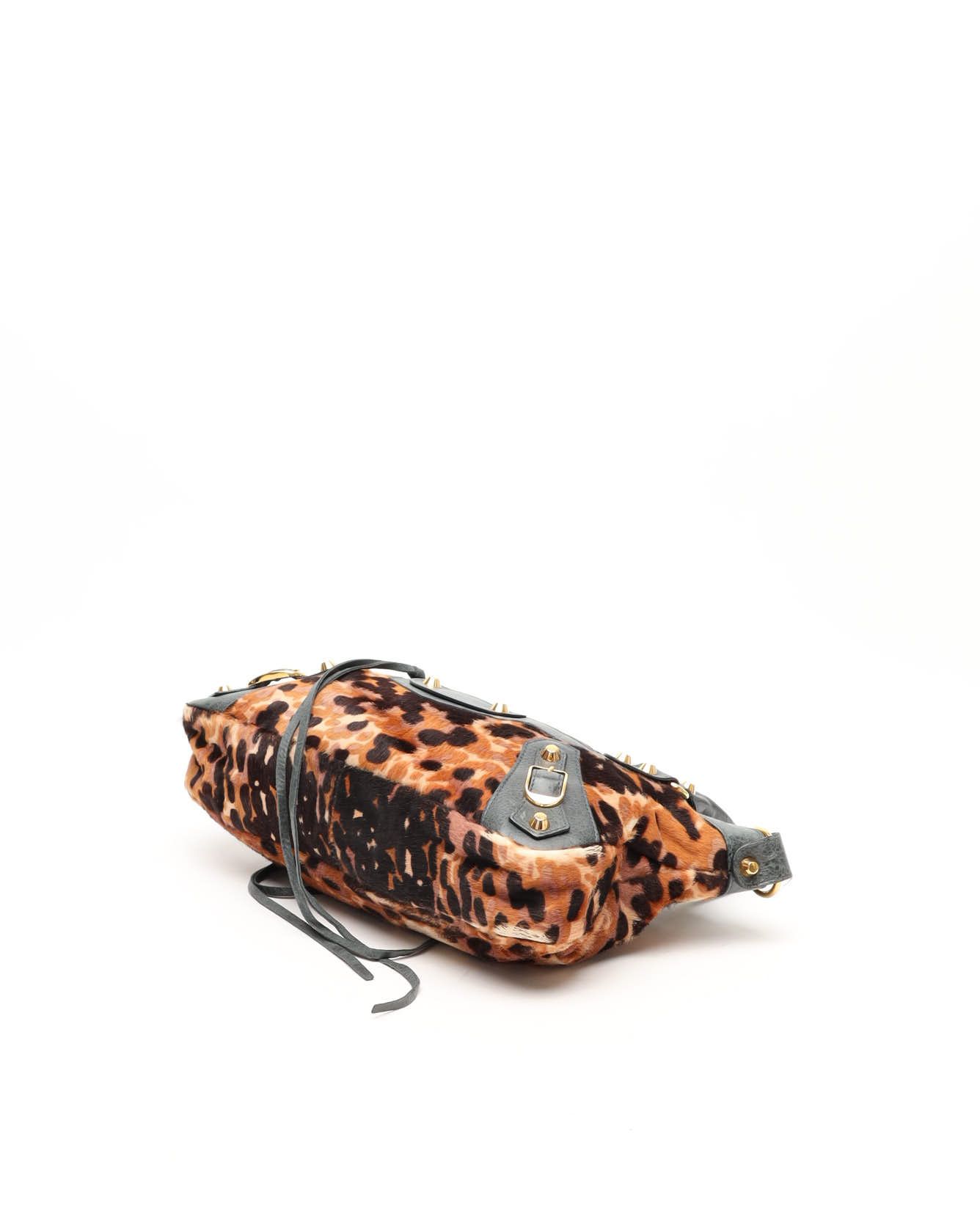 Balenciaga Leopard First Bag In Multi