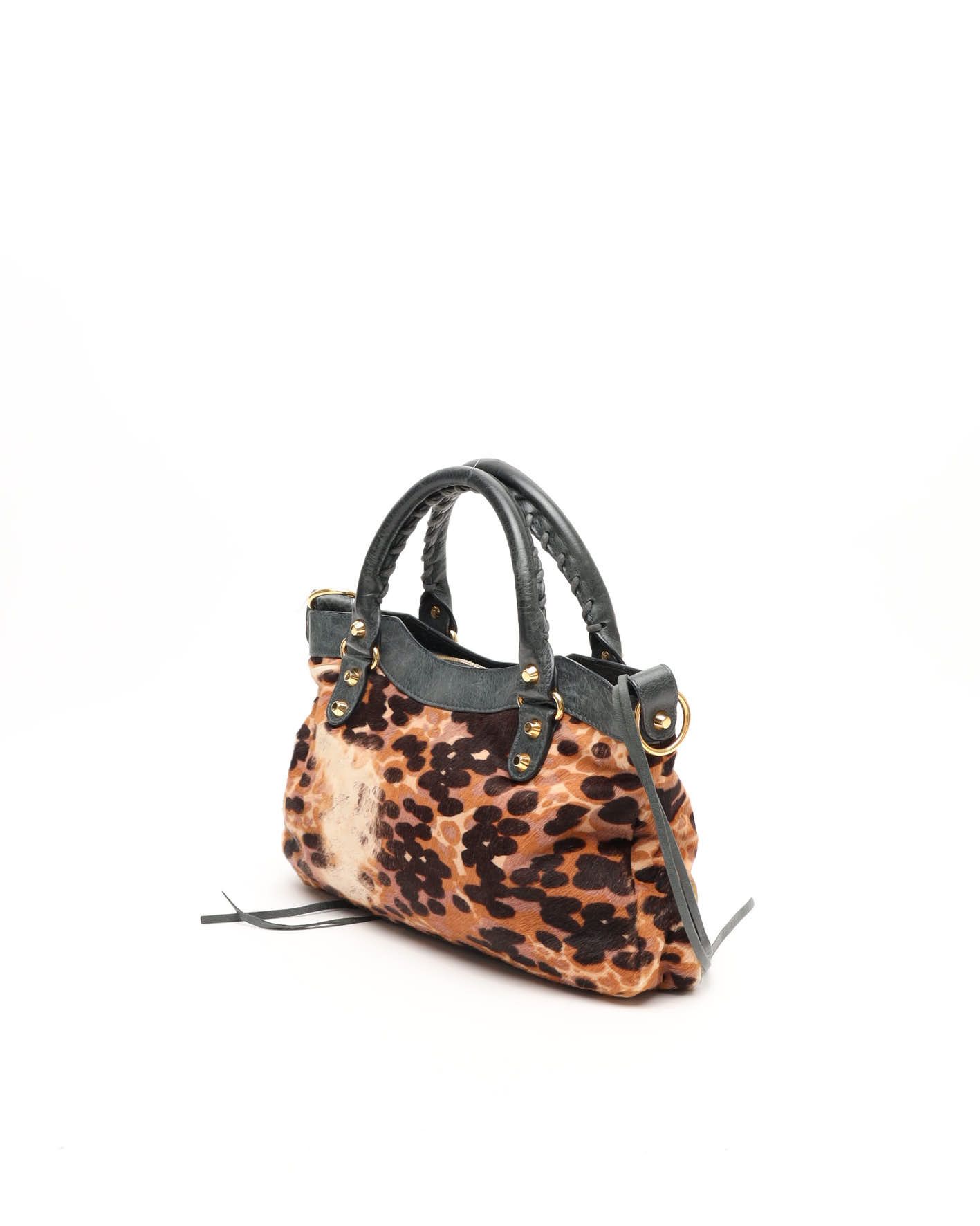 Balenciaga Leopard First Bag In Multi