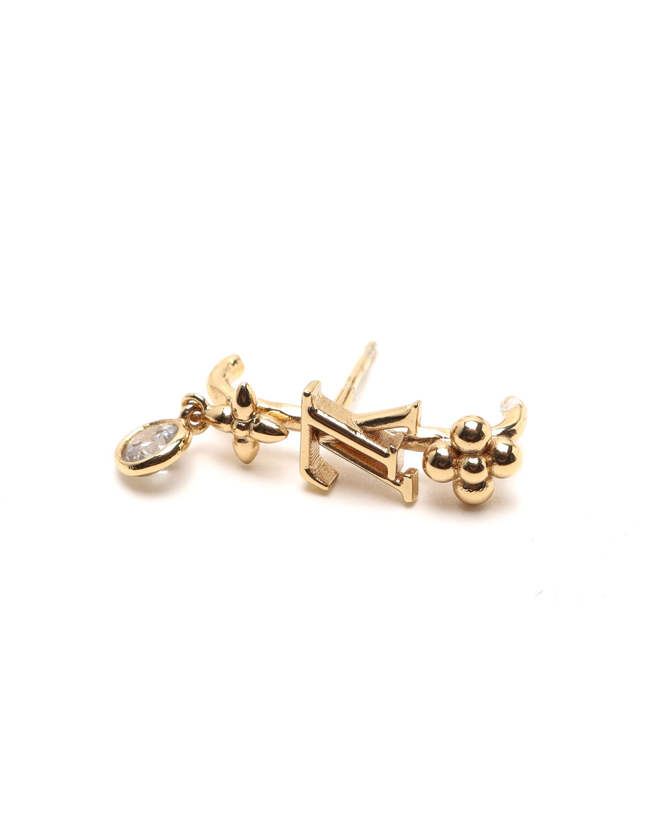 Pre-owned Louis Vuitton Lv In The Sky Earrings In Gold