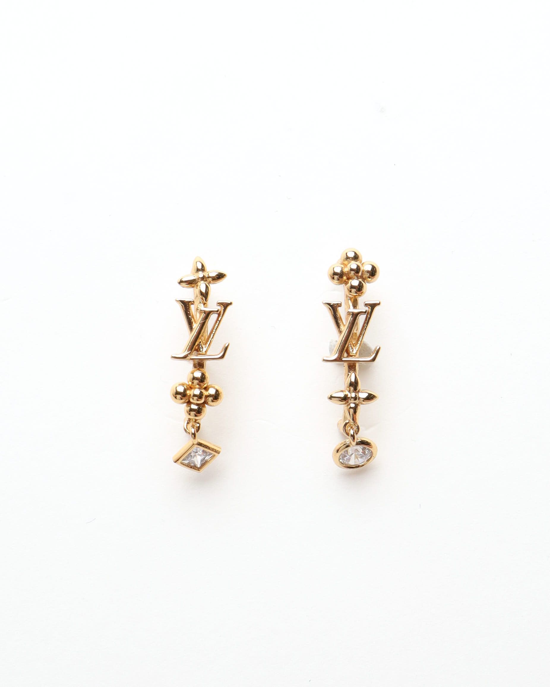 Pre-owned Louis Vuitton Lv In The Sky Earrings In Gold