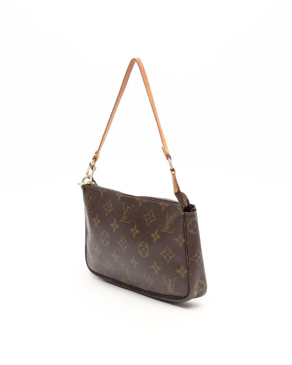 Pre-owned Louis Vuitton Monogram Pochette Accessoires Bag In Brown
