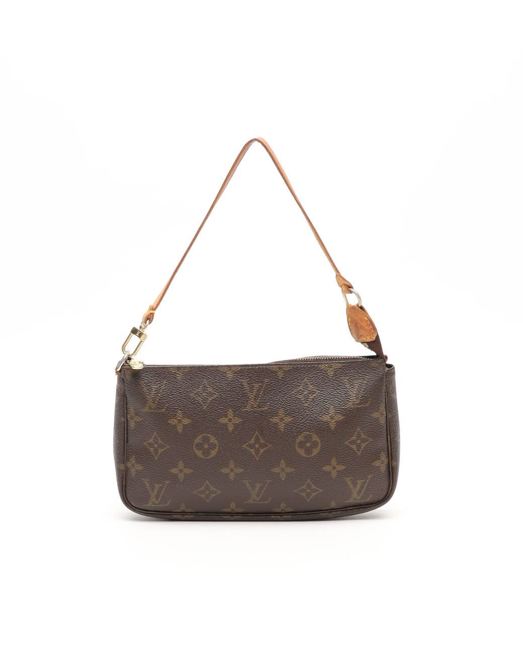 Pre-owned Louis Vuitton Monogram Pochette Accessoires Bag In Brown