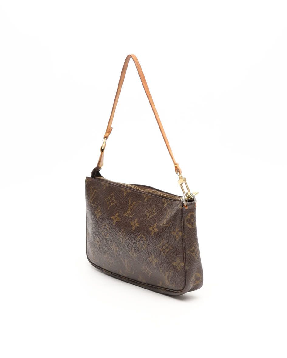 Pre-owned Louis Vuitton Monogram Pochette Accessoires Bag In Brown