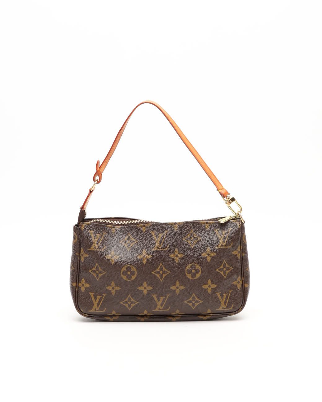 Pre-owned Louis Vuitton Monogram Pochette Accessoires Bag In Brown