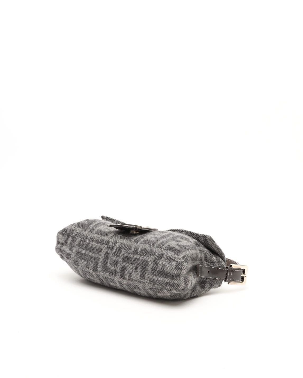 Fendi Casmere Zucca Baguette Bag In Gray
