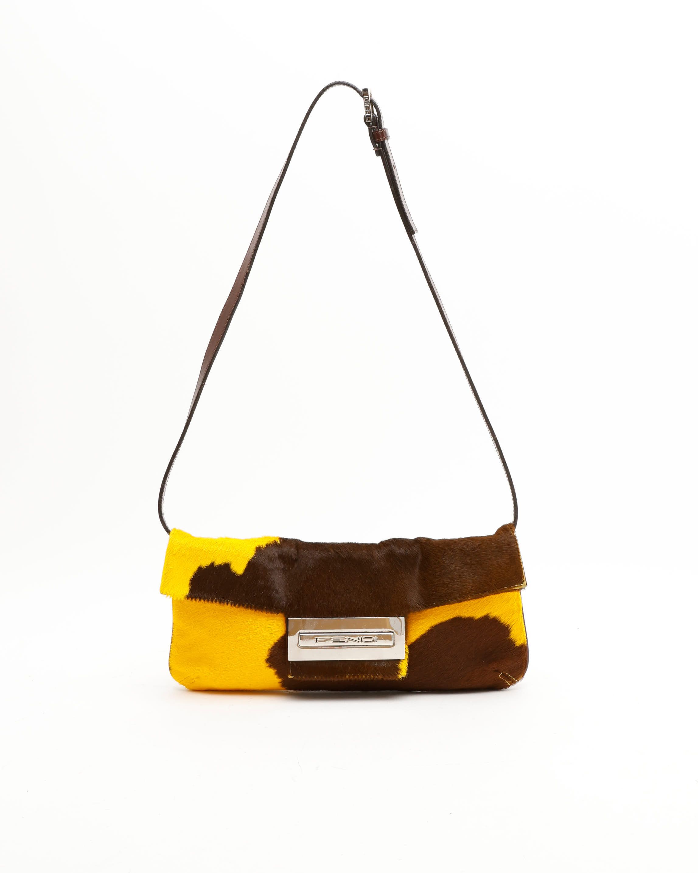 Fendi Fur Baguette Bag In Multi