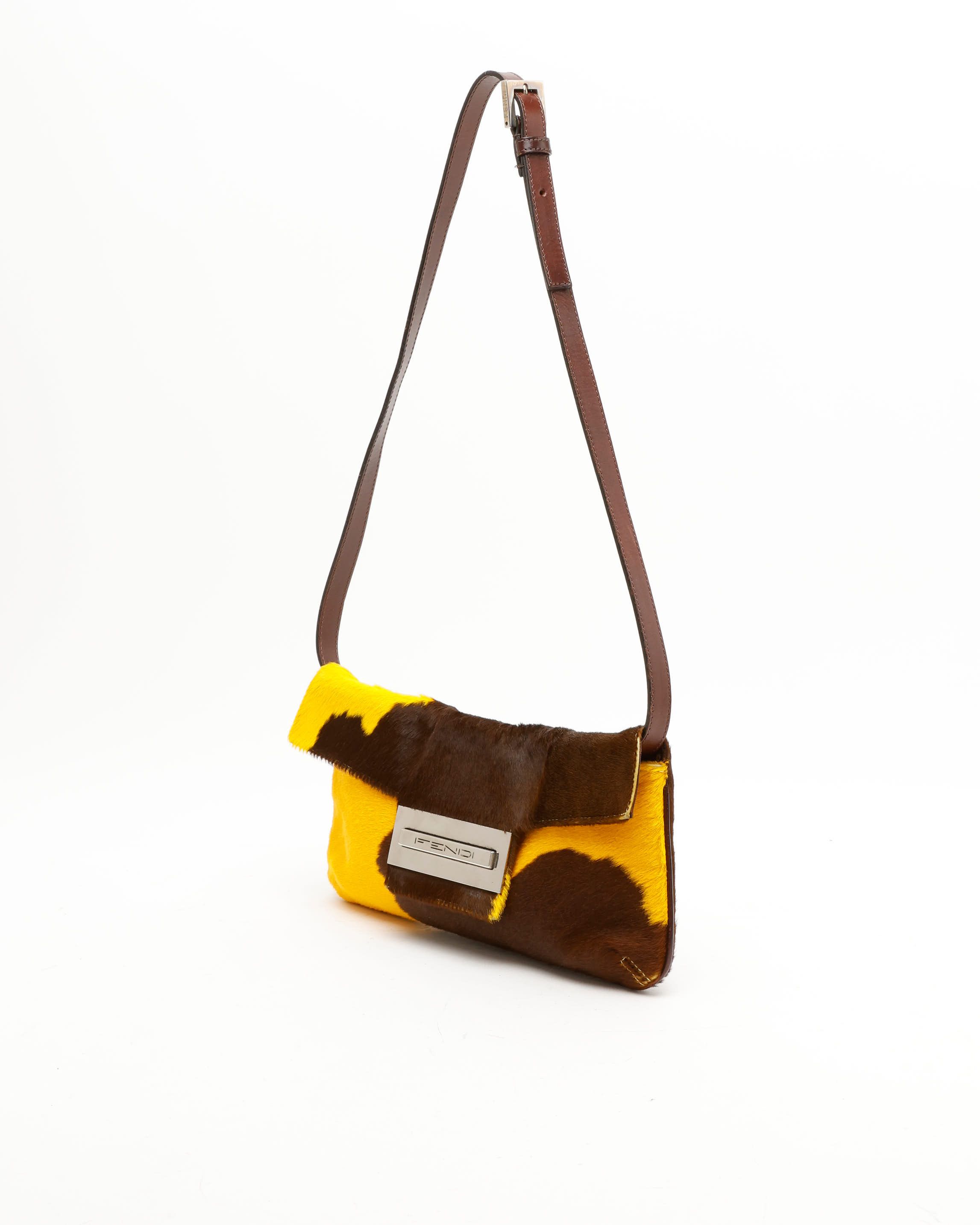 Fendi Fur Baguette Bag In Multi