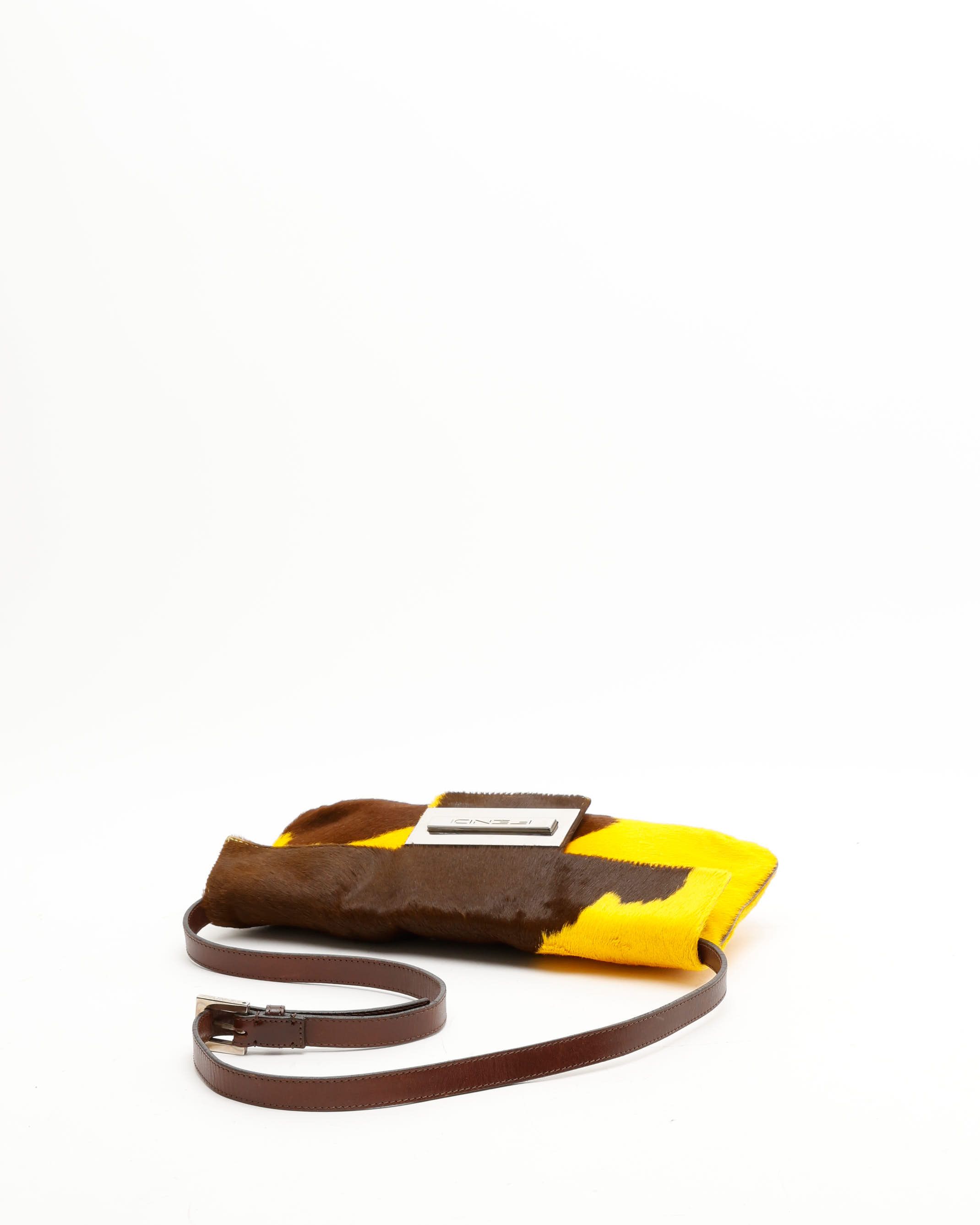Fendi Fur Baguette Bag In Multi