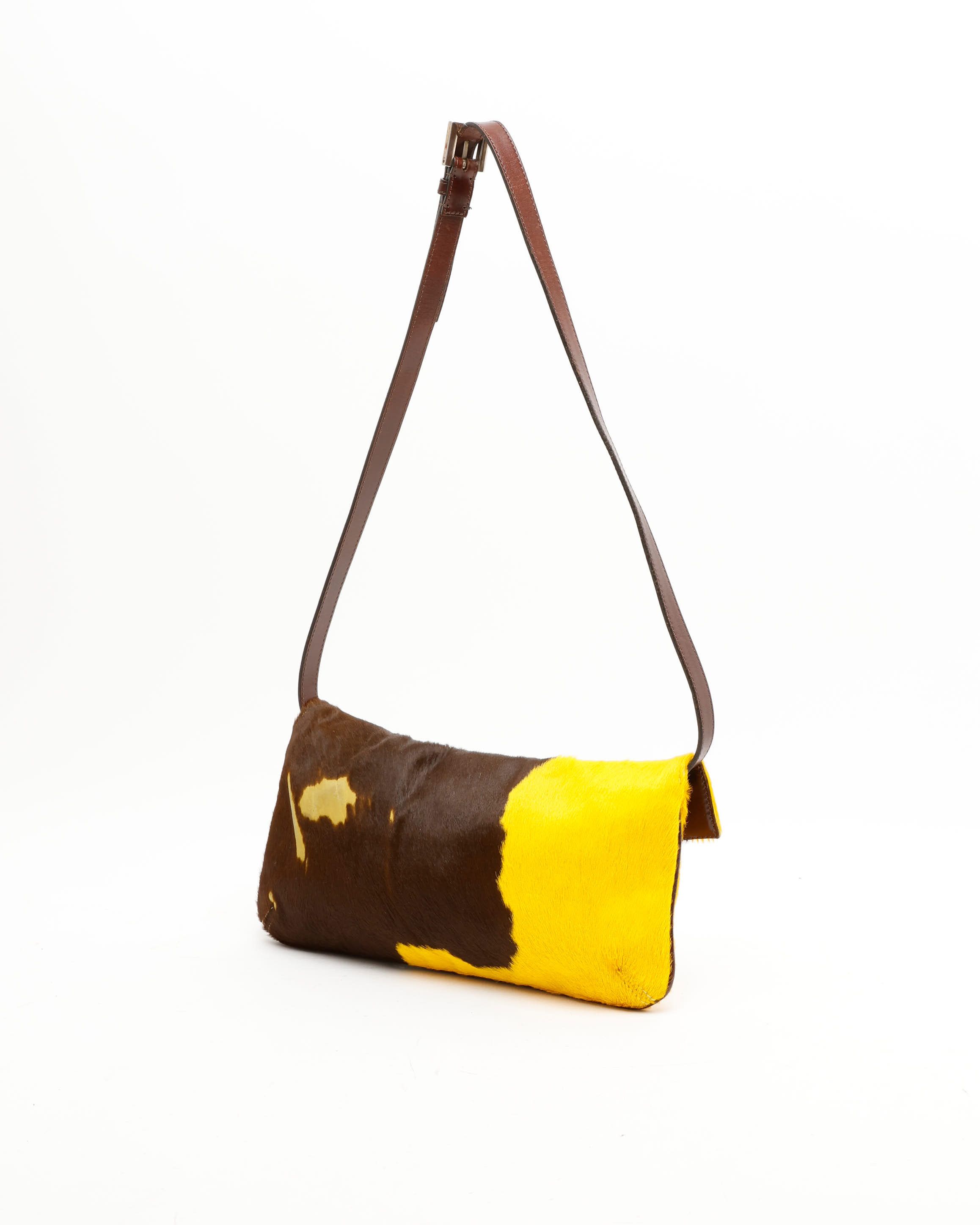 Fendi Fur Baguette Bag In Multi